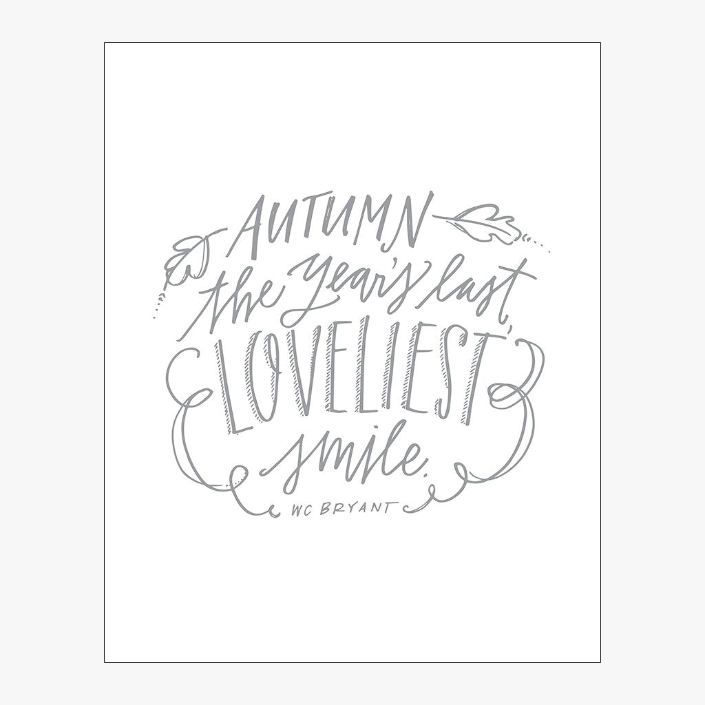 Autumn Is Lovely Design in Grey