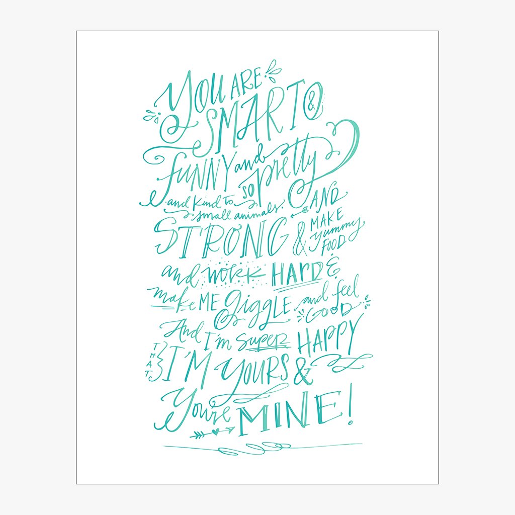 Note For Mom Download Design in Teal