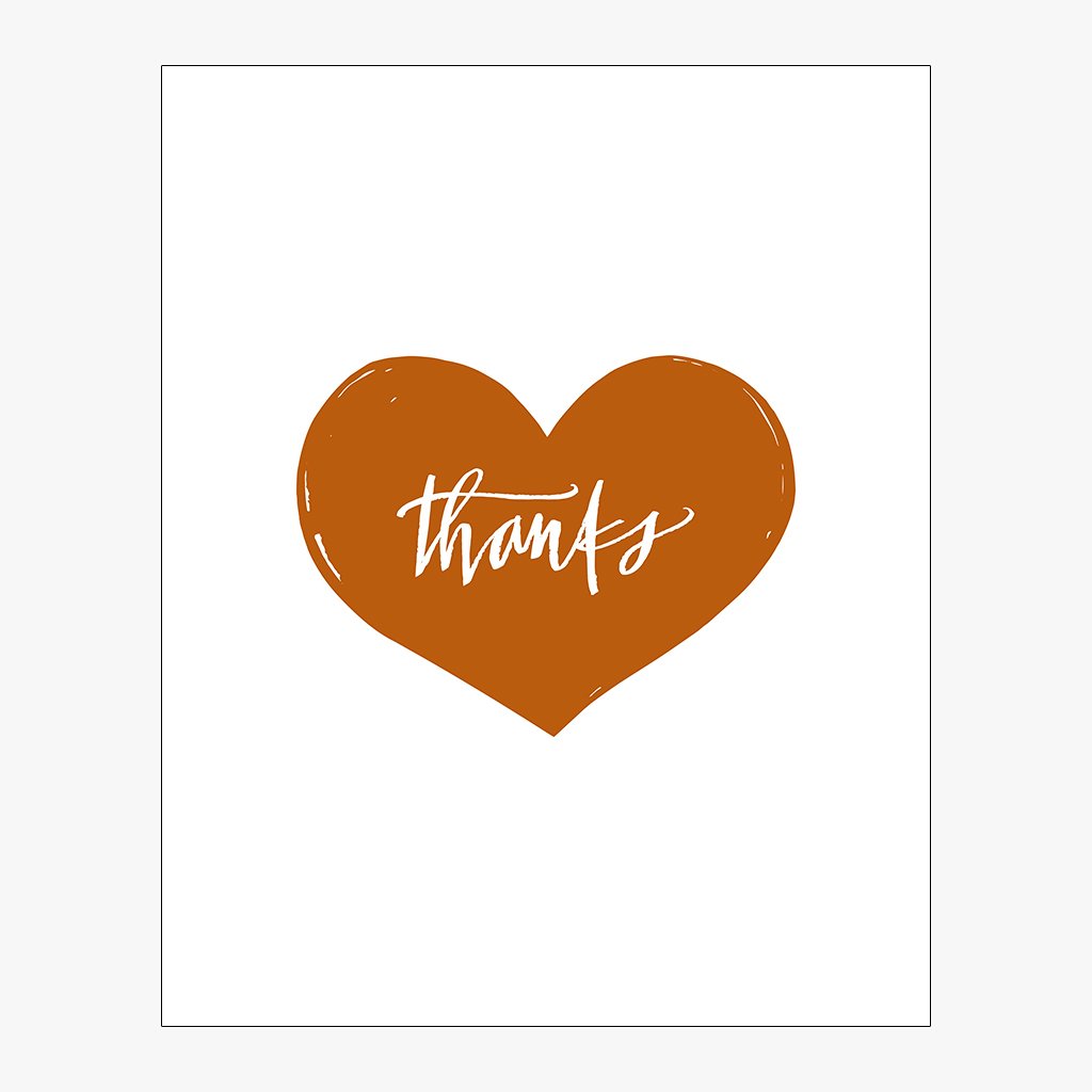 Thanks Heart Download Design in Pumpkin