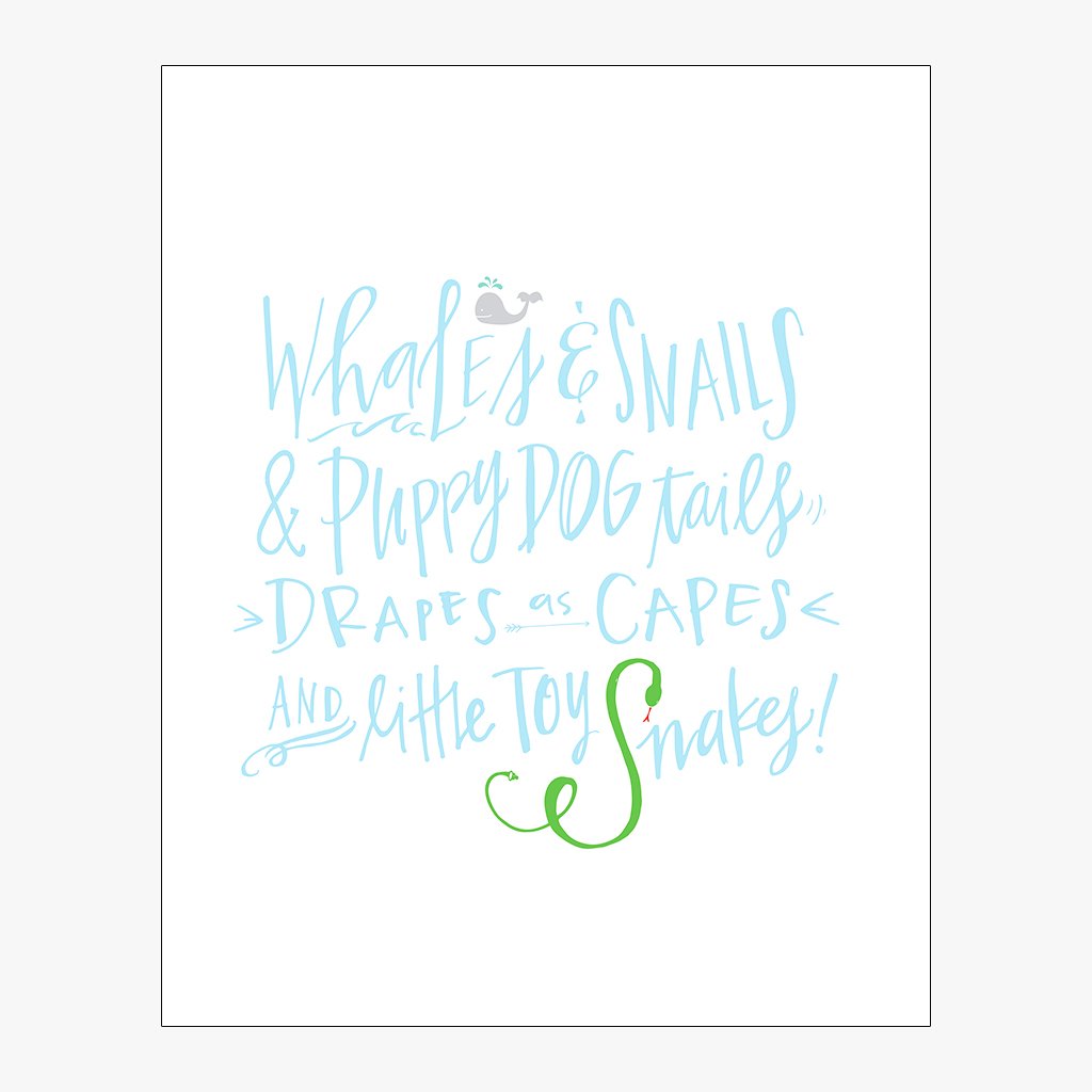 Whales & Snails Download Design in Light Blue