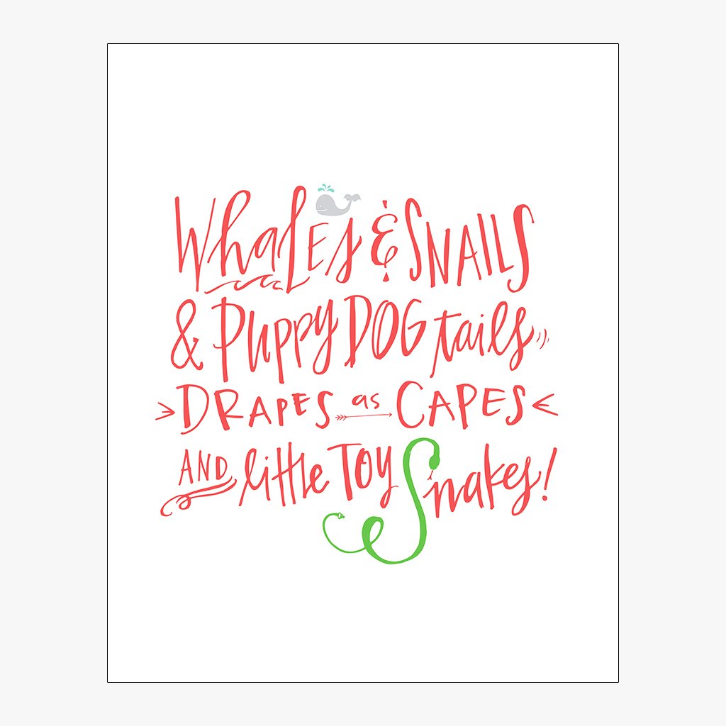 Whales & Snails Download Design in Persimmon