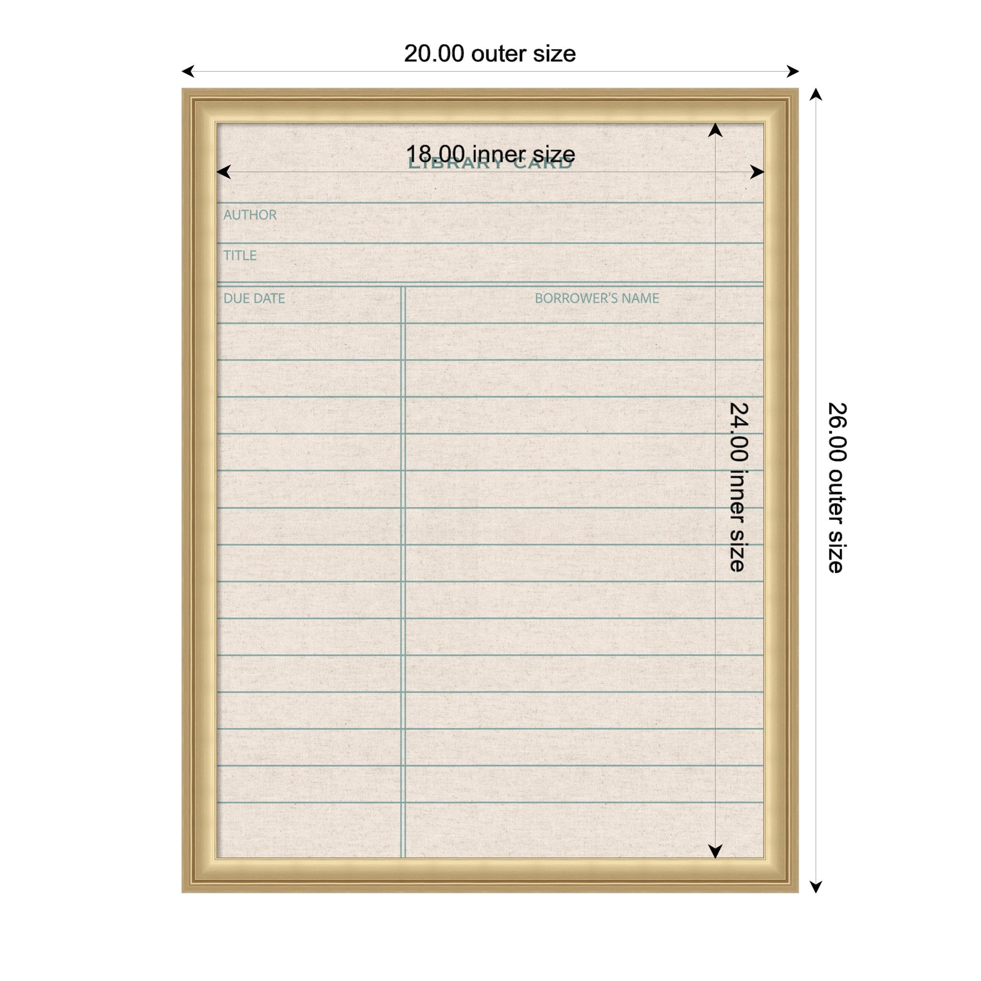 Framed Fabric Pinboard Linen Library Card Wall Organization