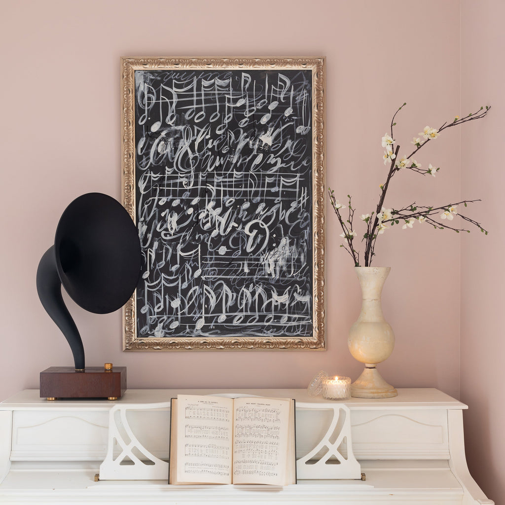 i dream in music canvas framed in antique gold, size 24 x 36