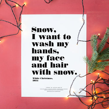 Snow Snow Snow in Typography | Evergreen | Canvas