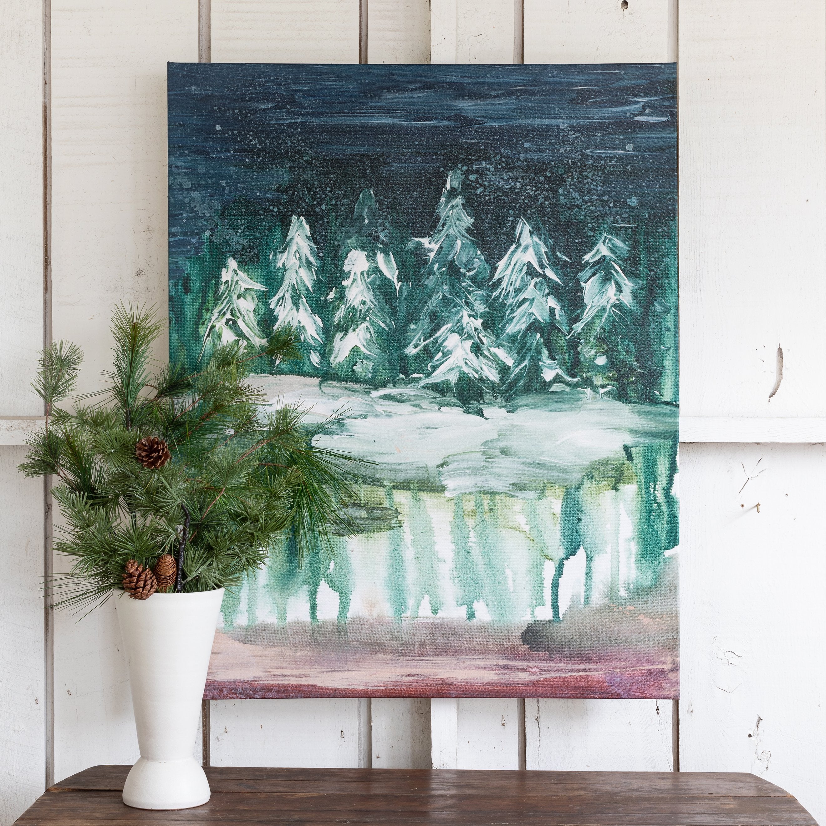 Reflection Trees Luxe Art Print