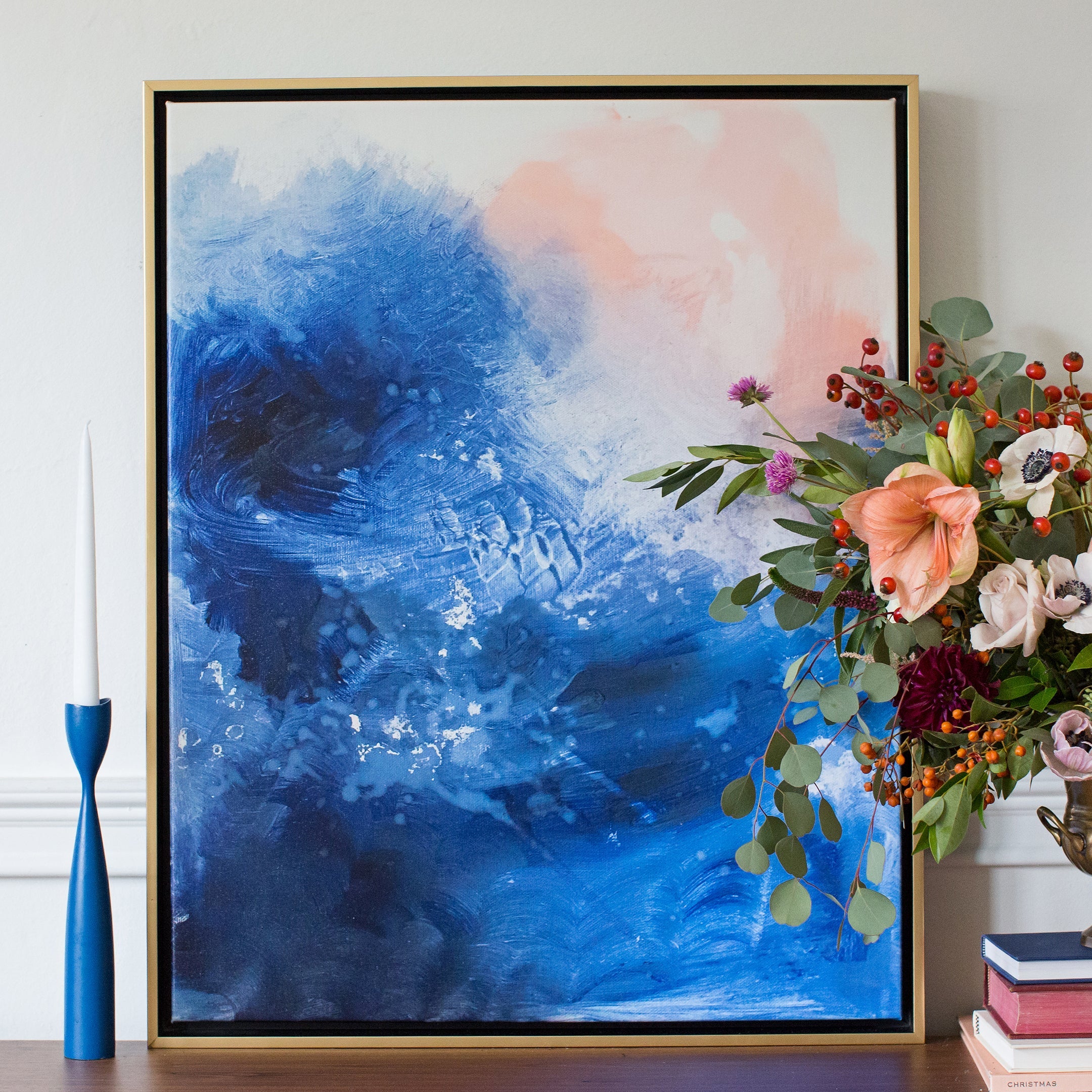 Oceans canvas framed in Gallery Gold, size 24 x 30