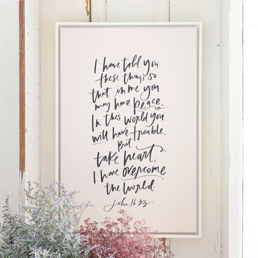 Take Heart (John 16:33) | Alabaster | Canvas