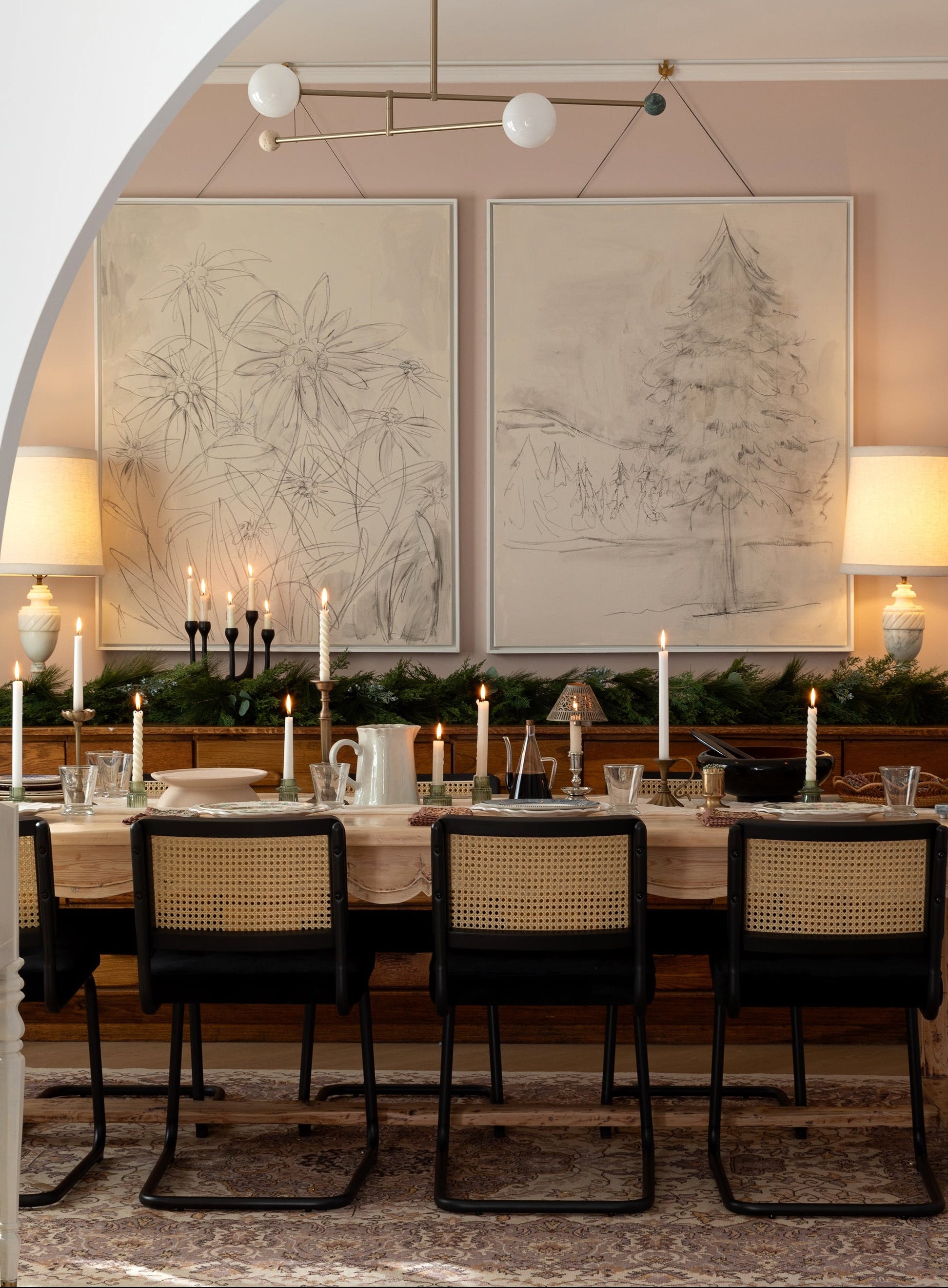 Edelweiss & Evergreen framed canvases in Gallery White, each sized 40 x 50