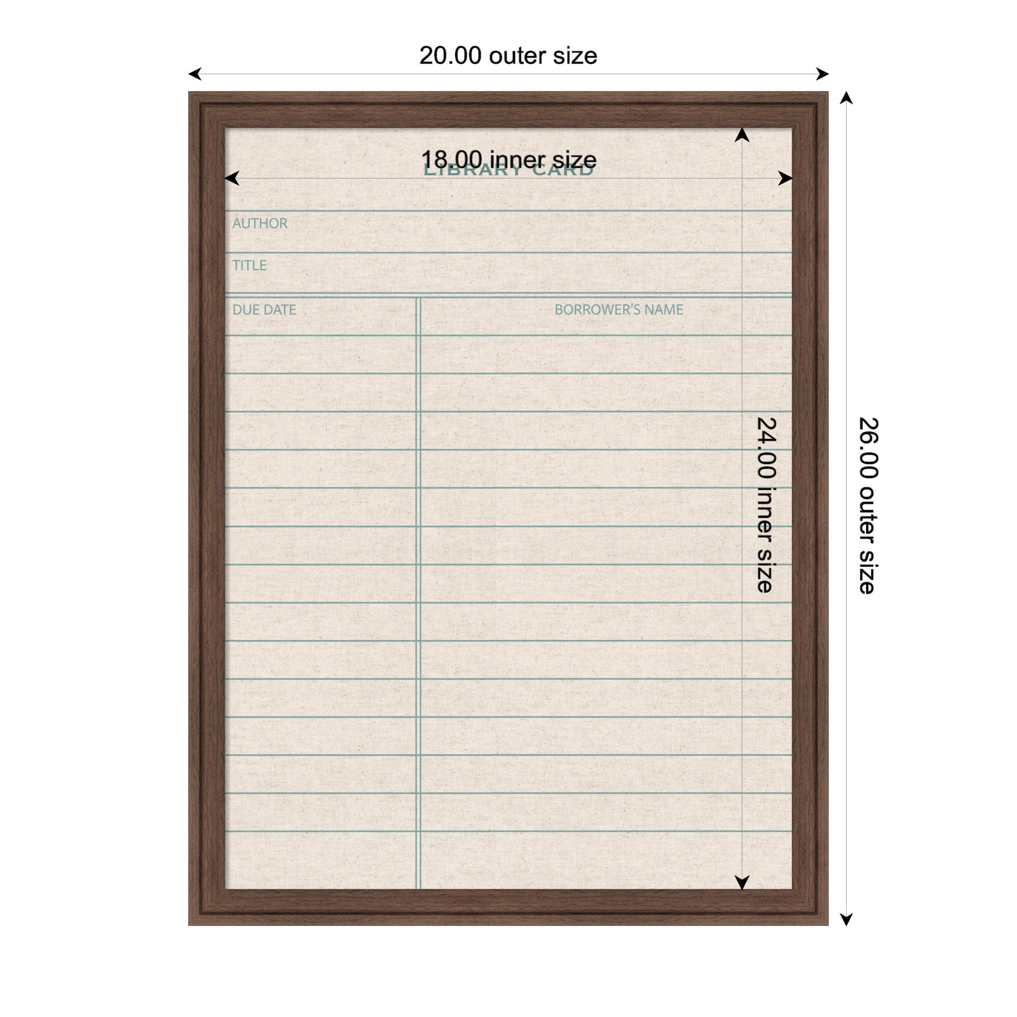 Framed Fabric Pinboard Linen Library Card Wall Organization