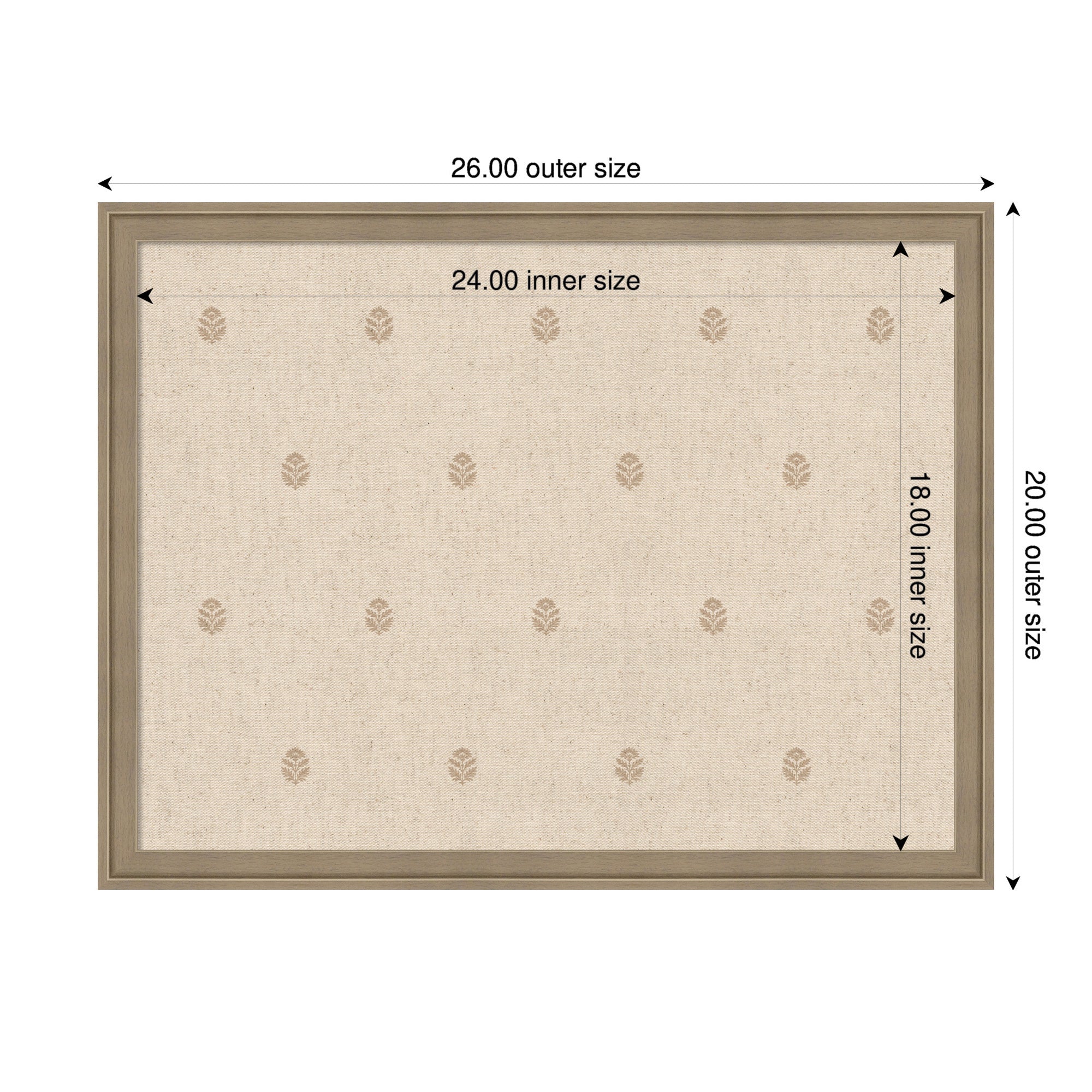 Pinboard Beige Botanical Block Print