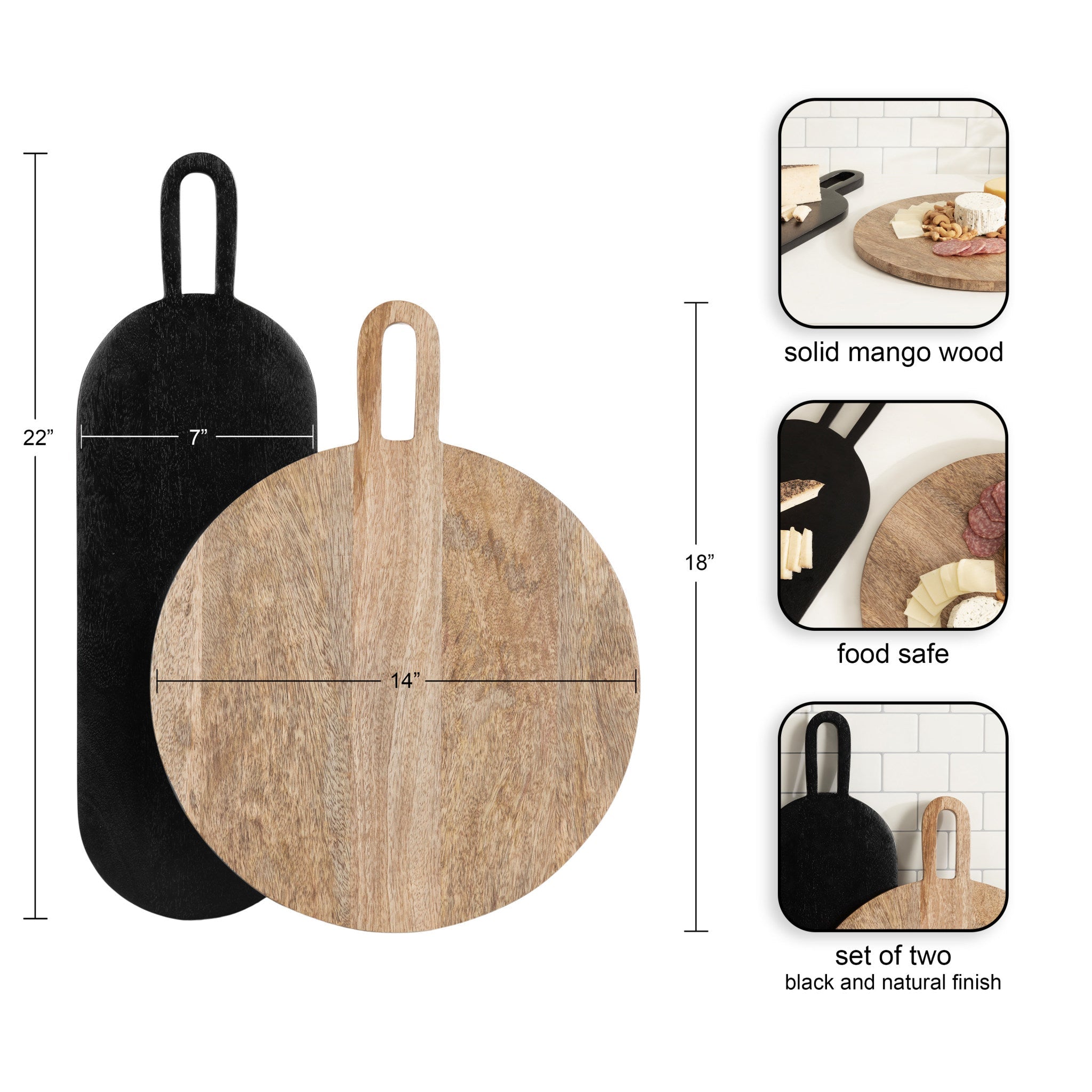 Staven 2 Piece Wood Serving Board Set