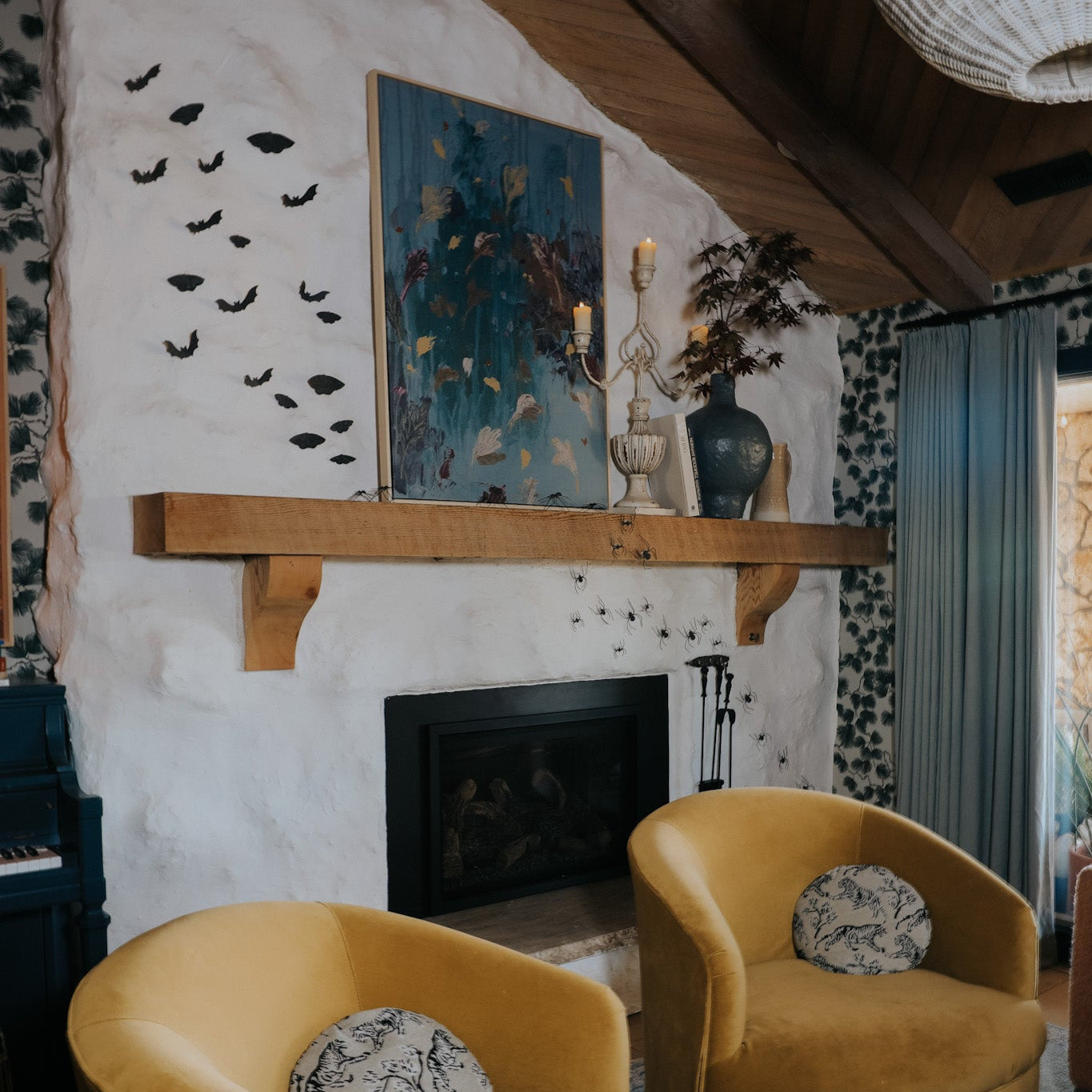 Falling Leaves Textured Canvas Wall Art (Rectangle)