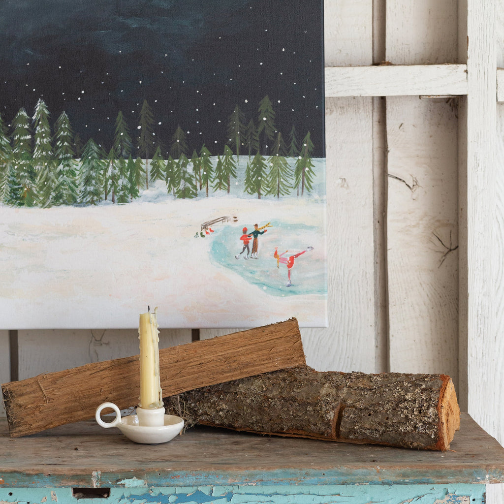 details of christmas cottage unframed canvas, size 30 x 20
