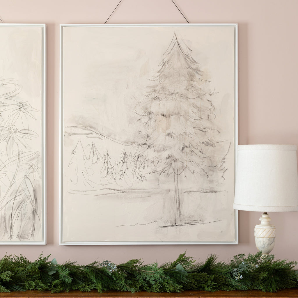 evergreen framed canvas in gallery white, size 40 x 50