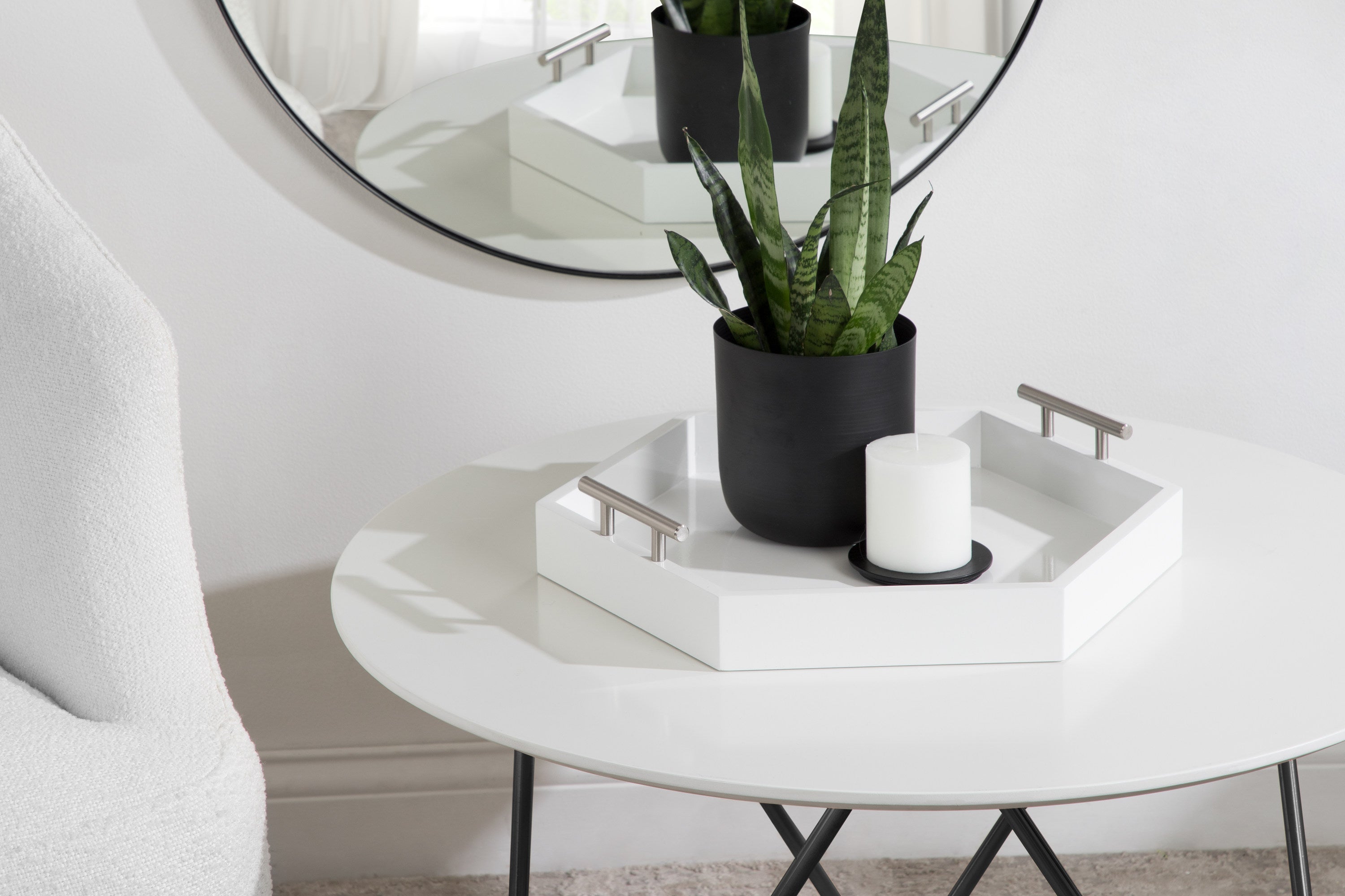 Lipton Hexagon Decorative Tray with Metal Handles