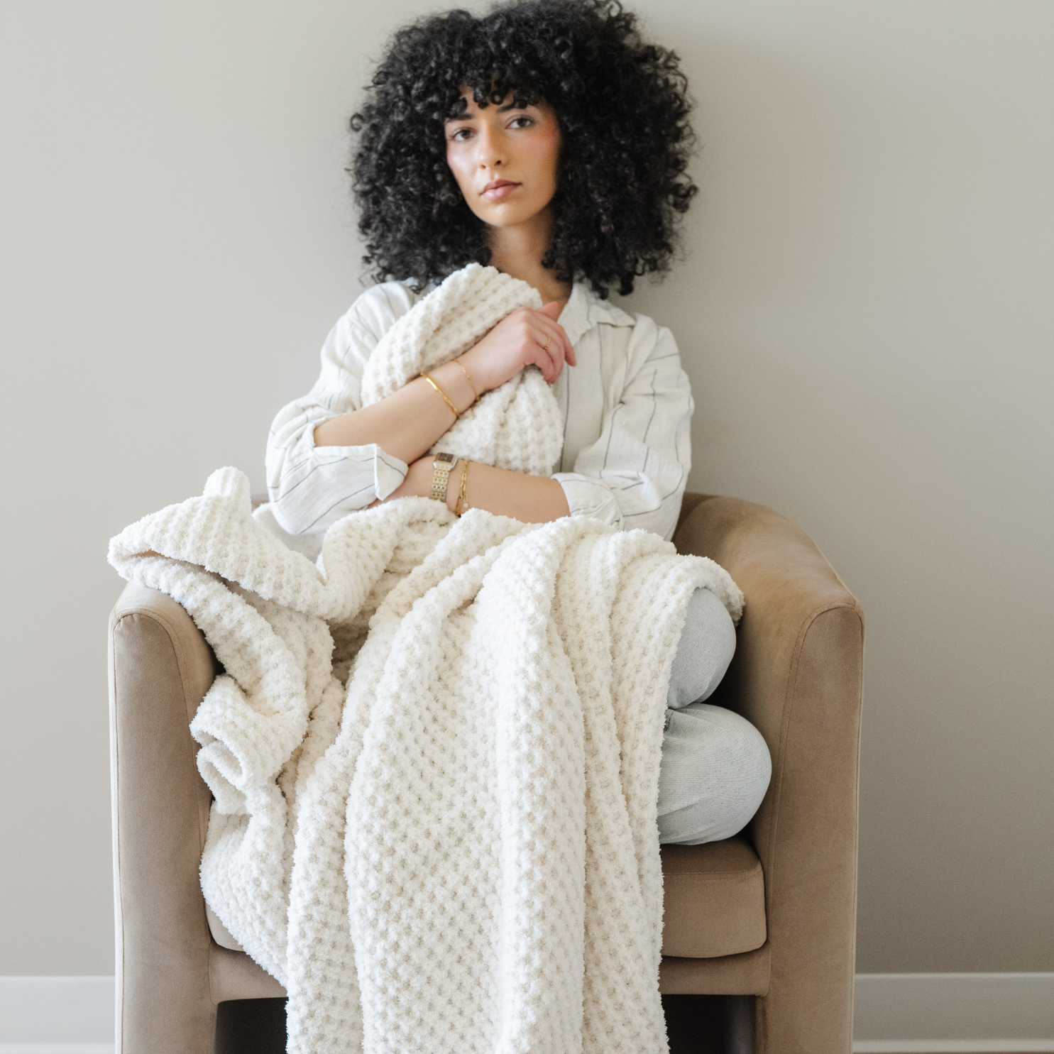 WAFFLE KNIT XL THROW BLANKET