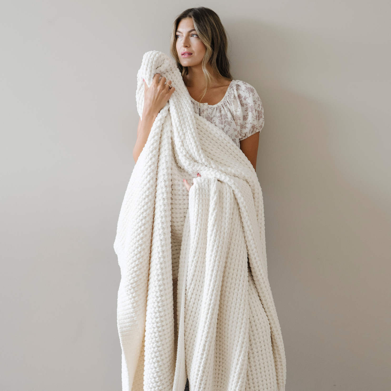 WAFFLE KNIT XL THROW BLANKET