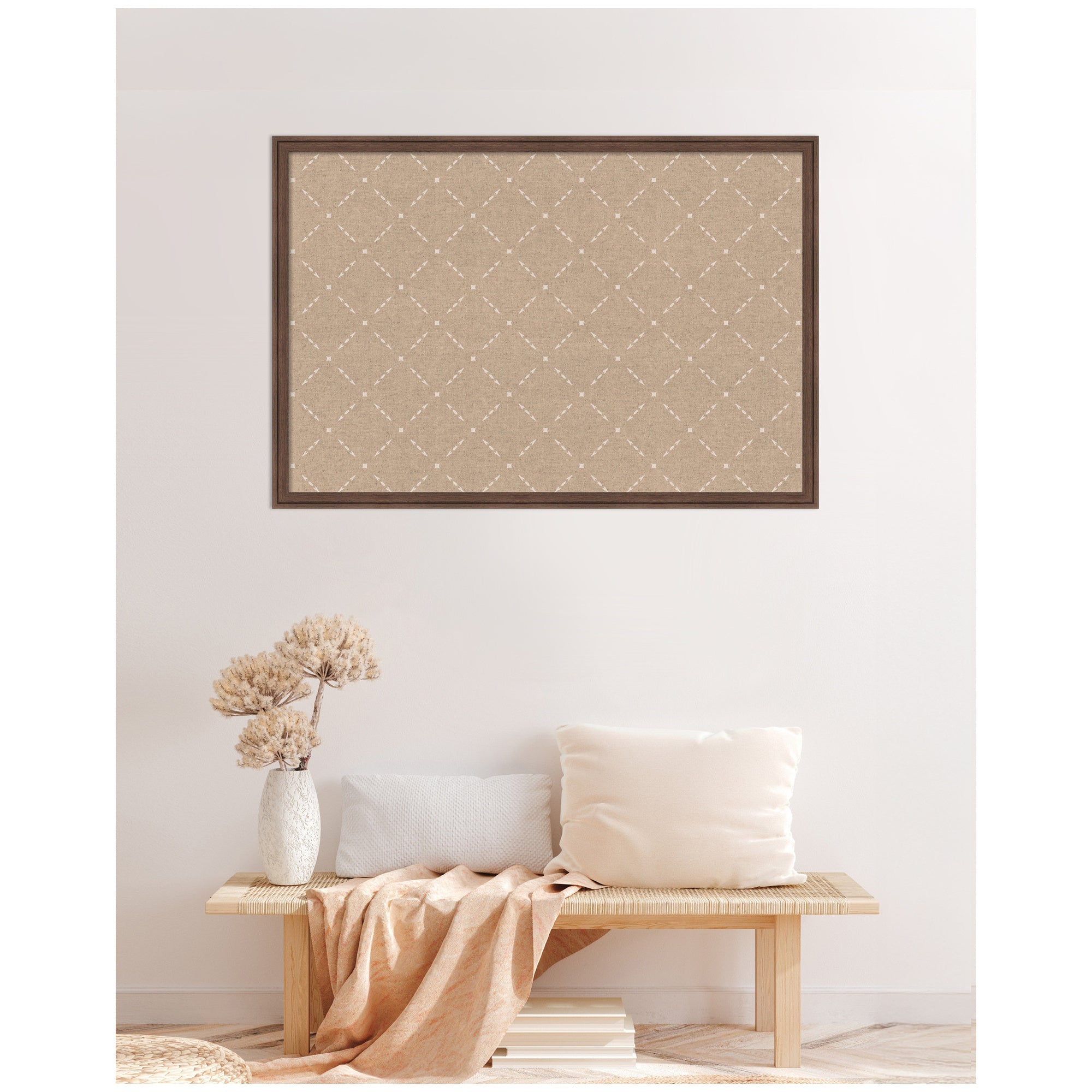 Pinboard Beige Lattice Pattern