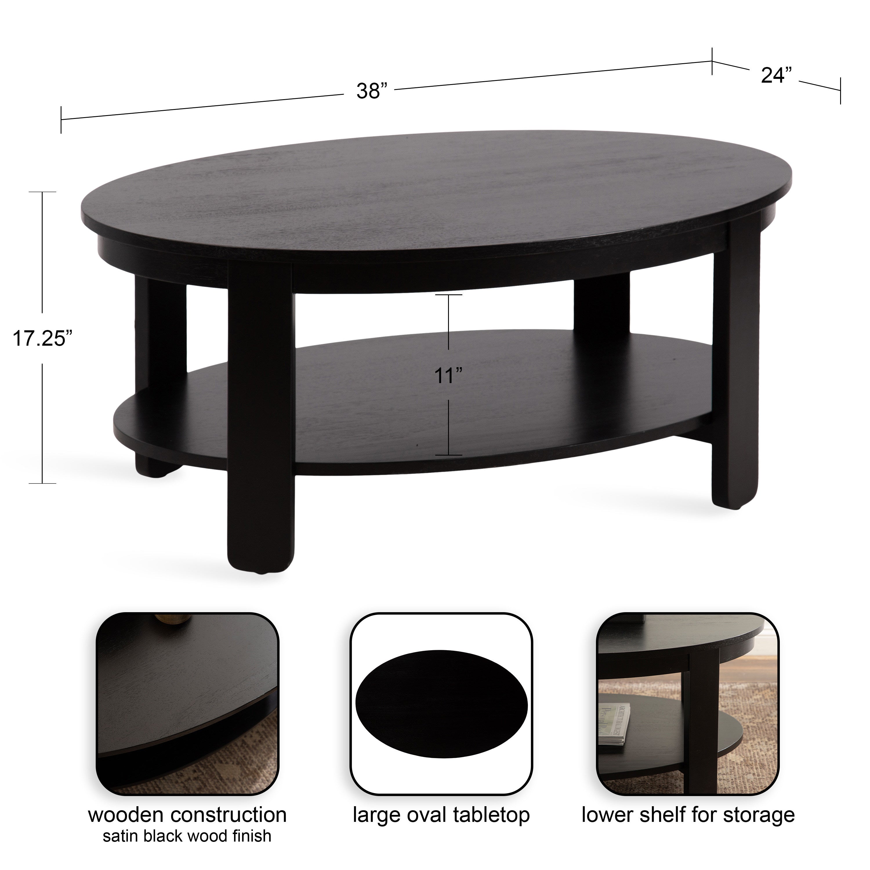 Foxford Oval Wood Coffee Table