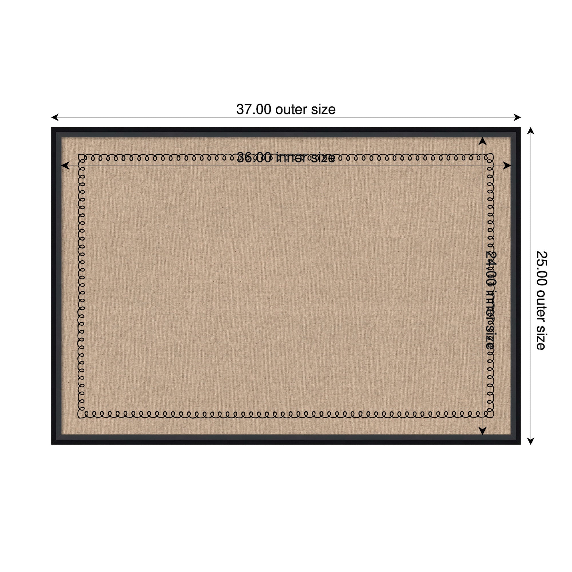 Pinboard Black Scallop Print