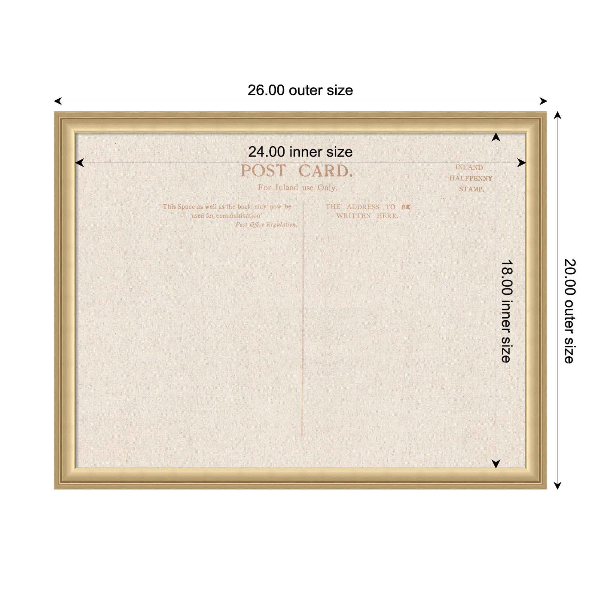 Framed Fabric Pinboard Linen Vintage Post Card Wall Organization