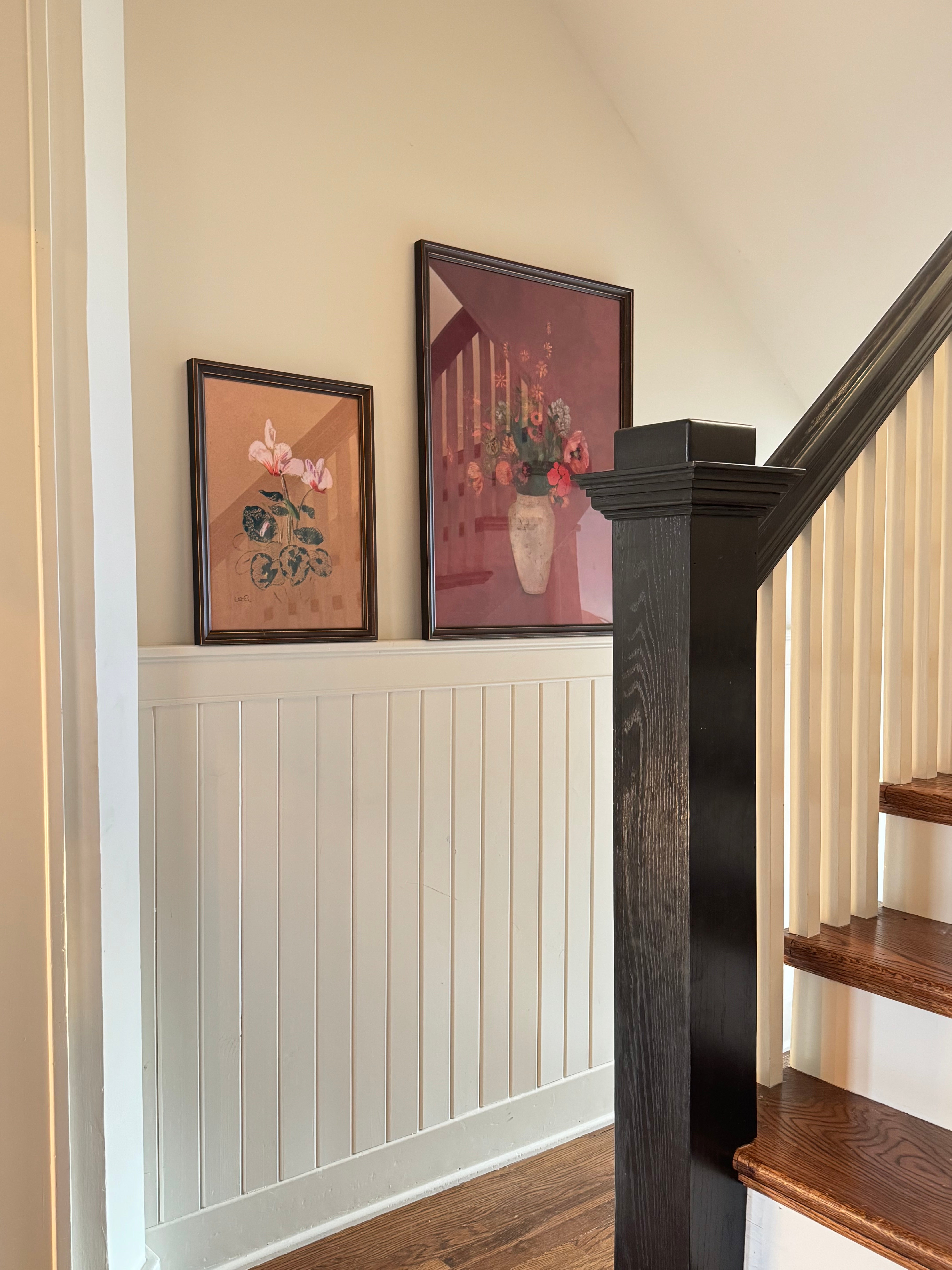 3 Piece Framed Wall Art Print Set (Cyclamen, Still Life with Fruit, & Bouquet in a Chinese Vase)