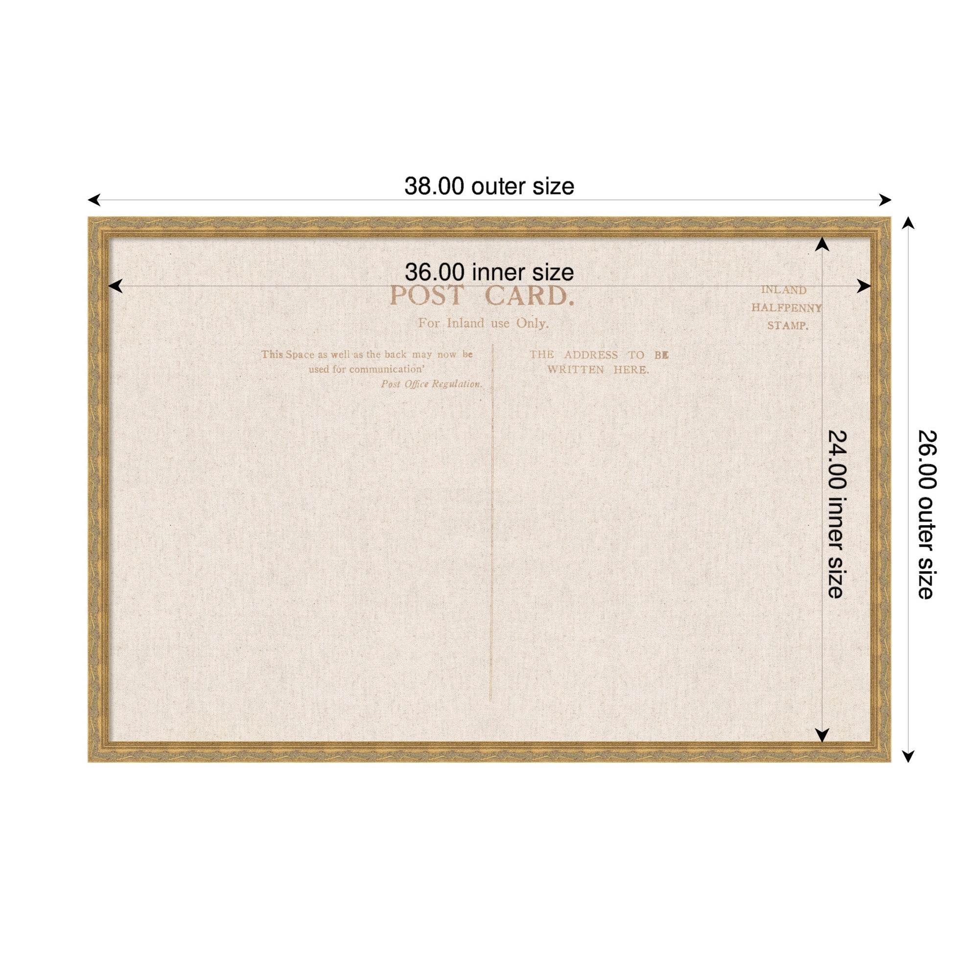 Framed Fabric Pinboard Linen Vintage Post Card Wall Organization