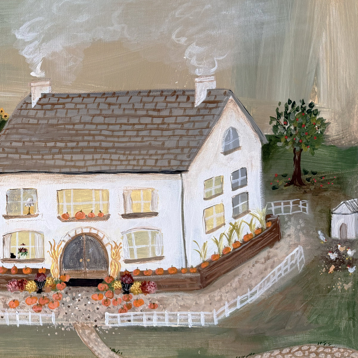 Autumn Cottage Canvas Wall Art