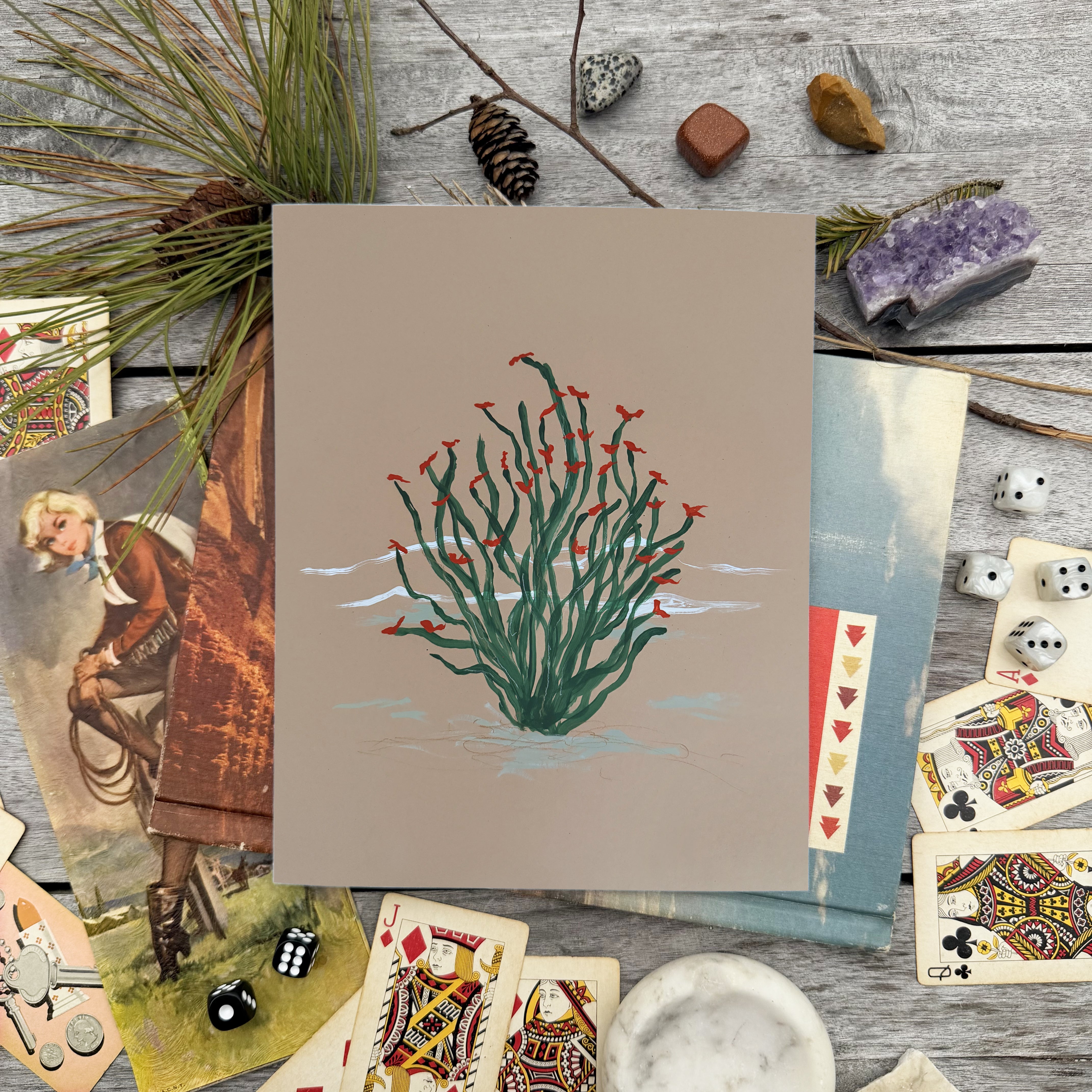 Blazing Ocotillo Luxe Art Print
