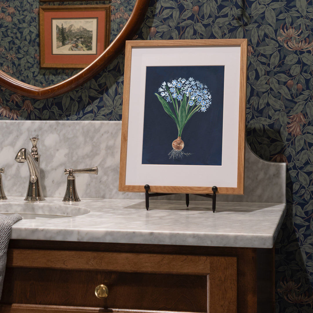 Little Blue Flowers Botanical Luxe Art Print