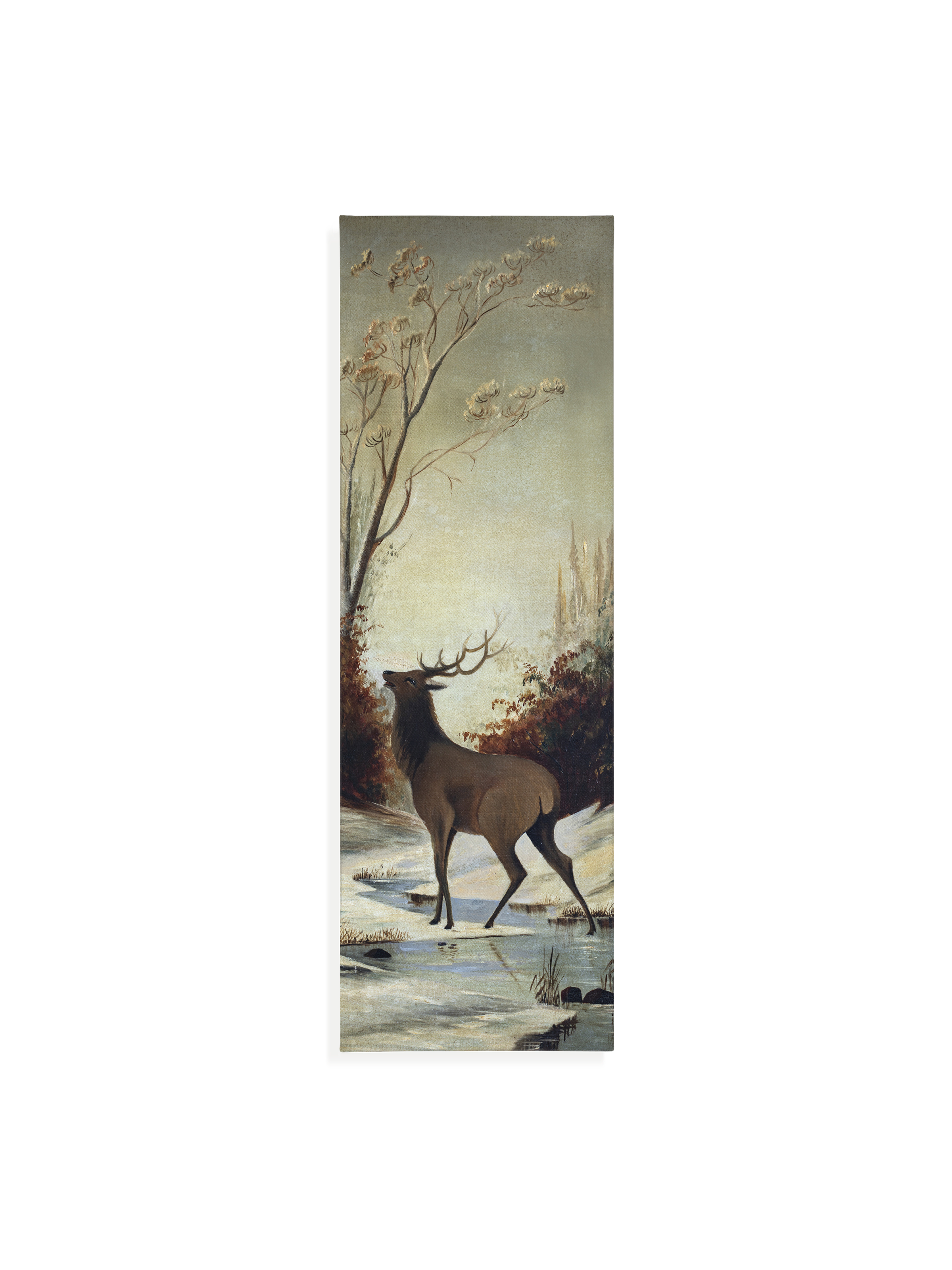 Deer by Creek | Canvas