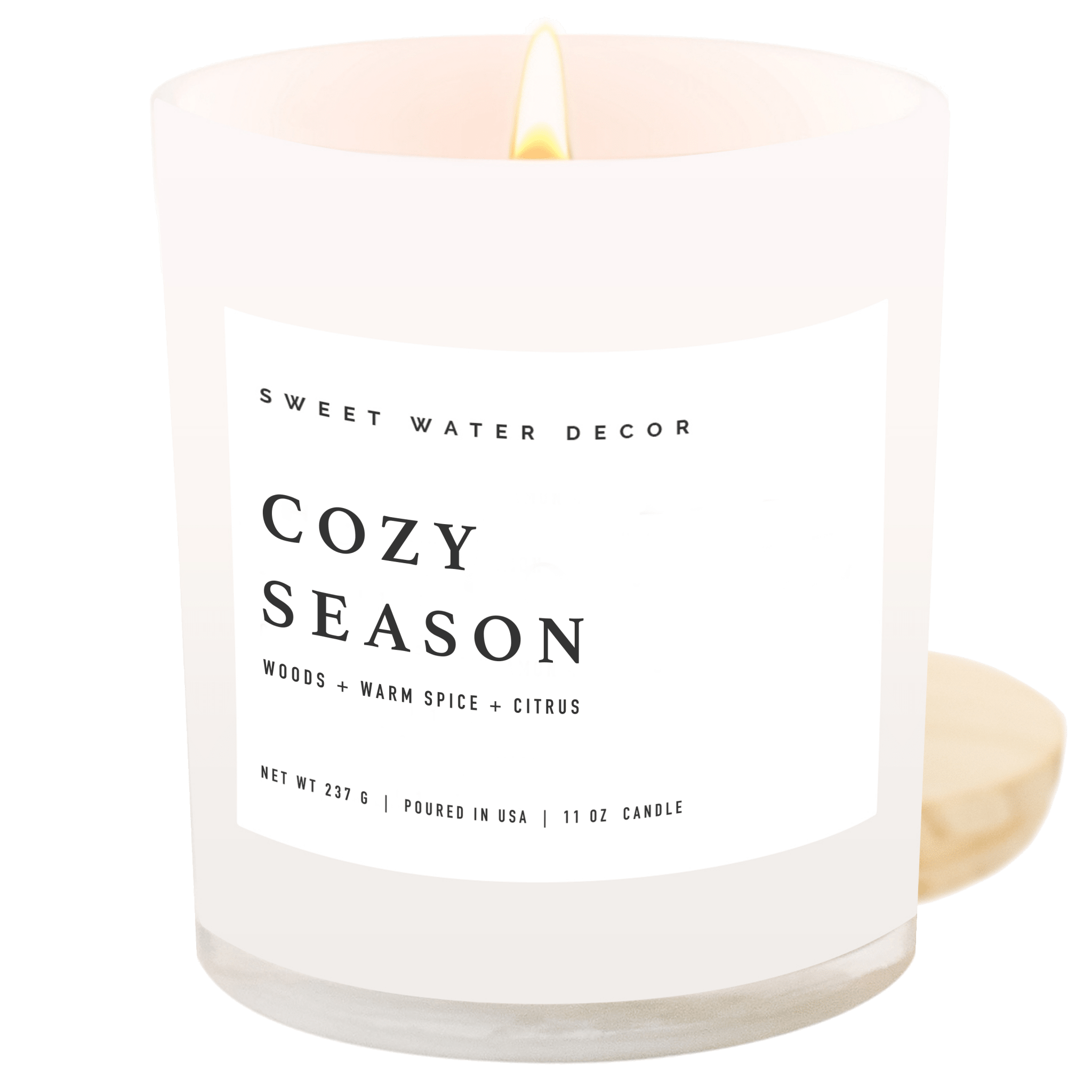 Cozy Season Soy Candle (11oz White Jar)