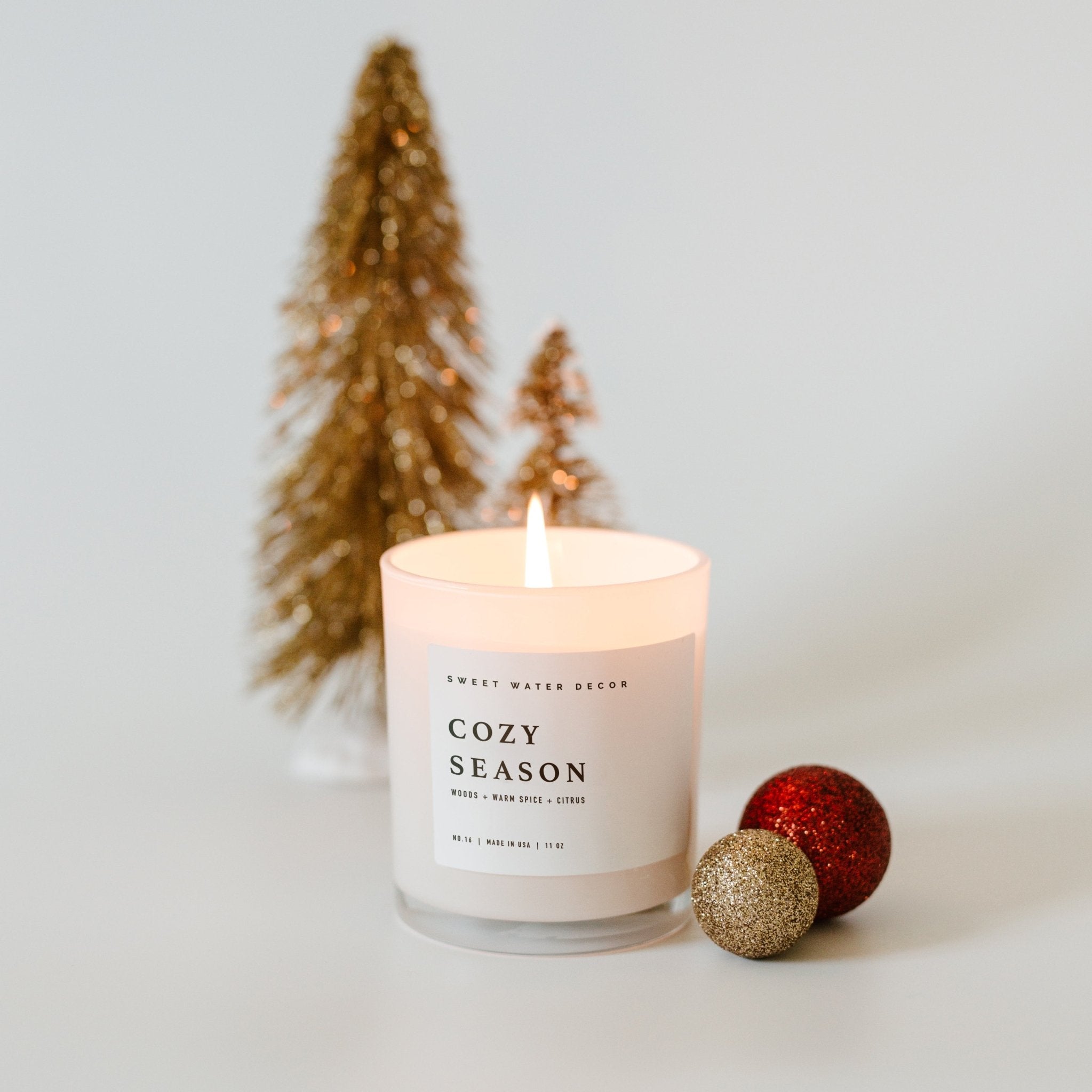 Cozy Season Soy Candle (11oz White Jar)