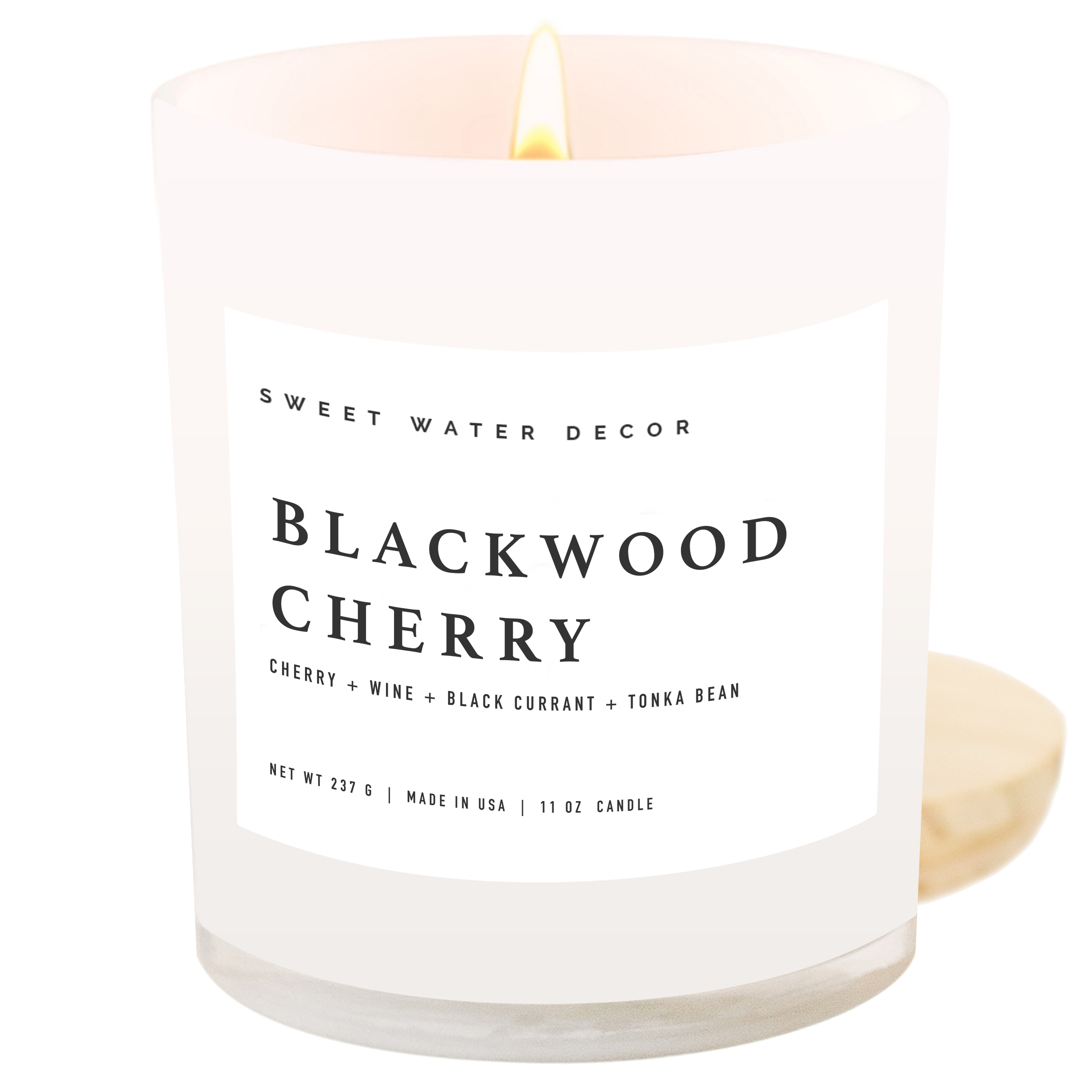 Blackwood Cherry Soy Candle (11 oz White Jar)