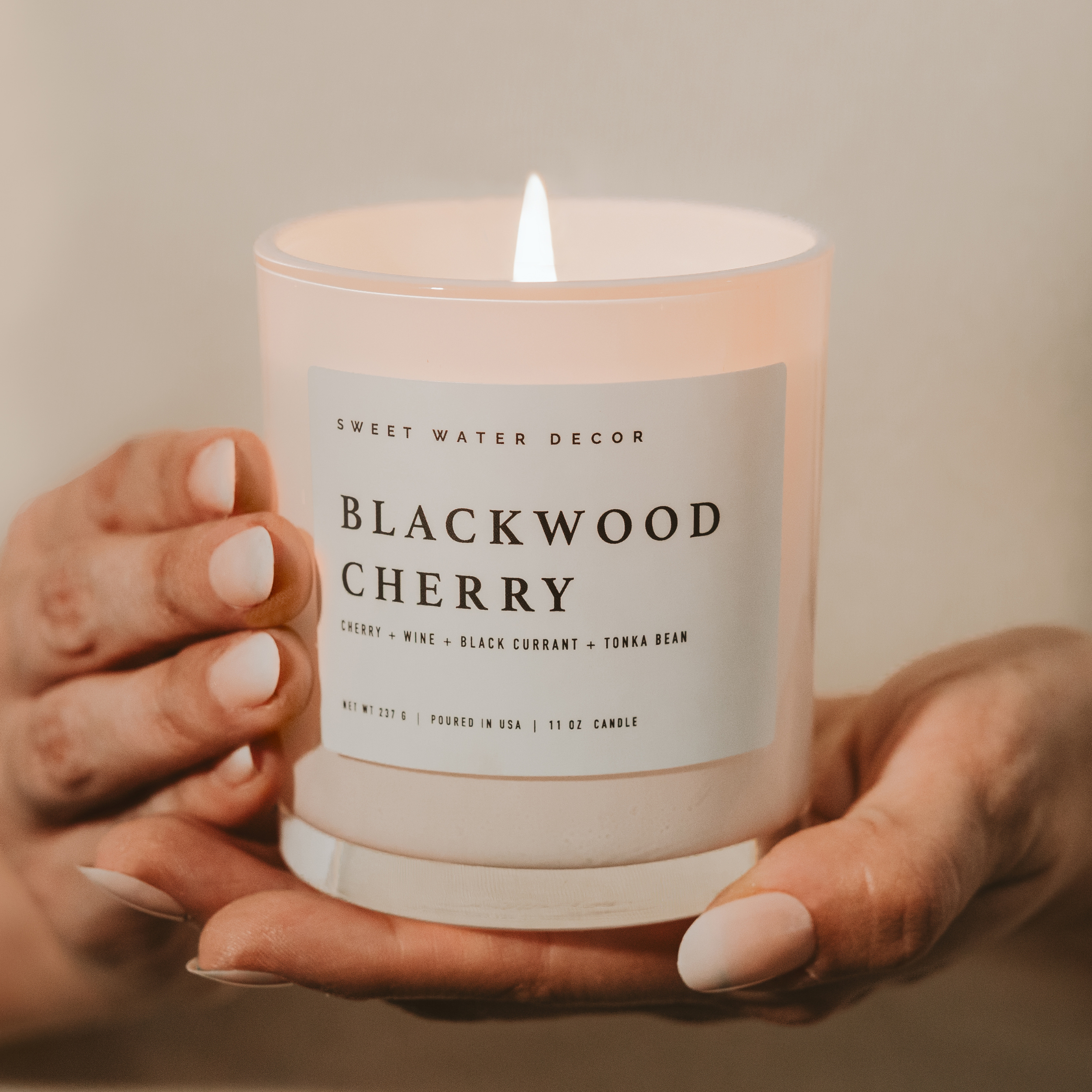 Blackwood Cherry Soy Candle (11 oz White Jar)