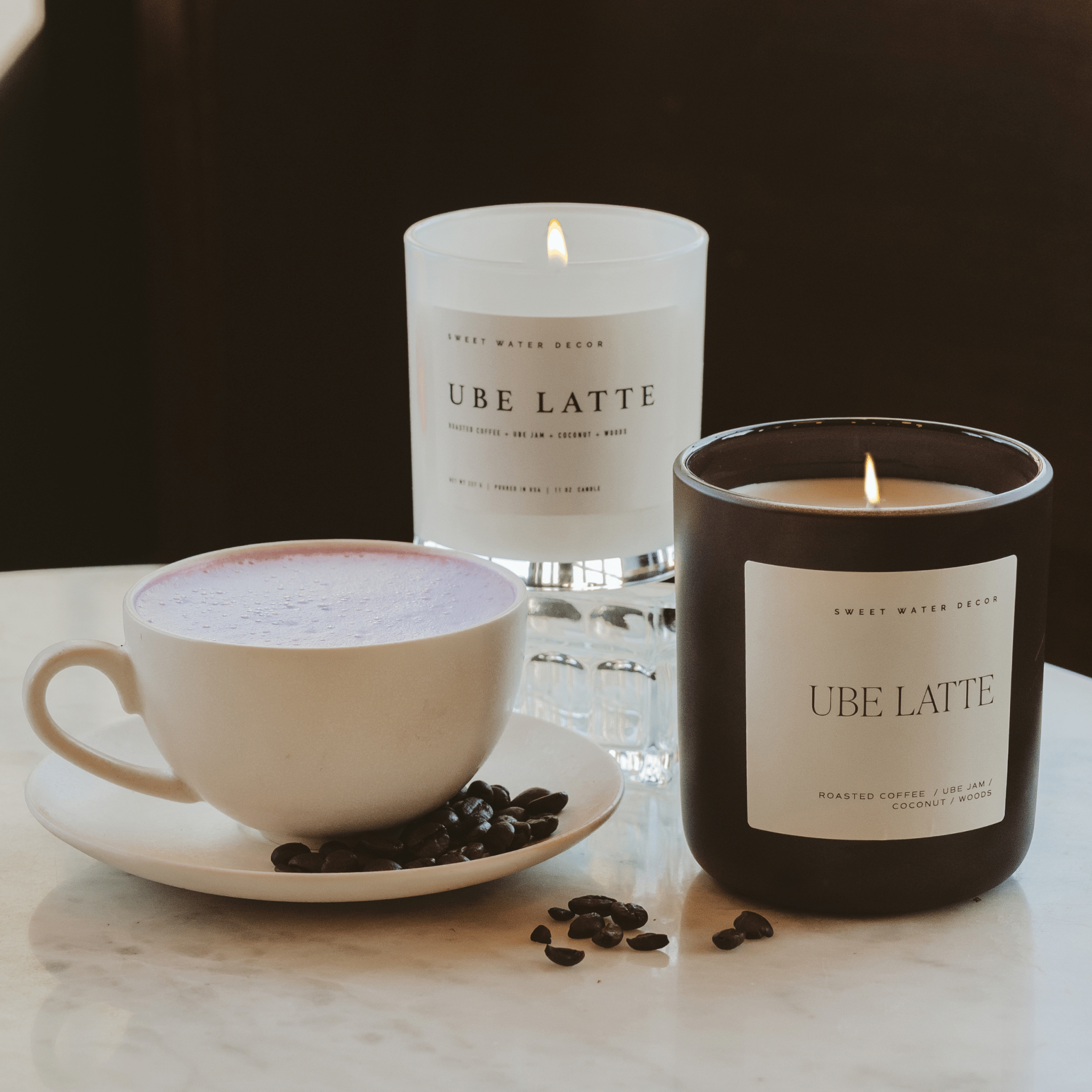 Ube Latte Soy Candle (15oz Brown Matte Jar)