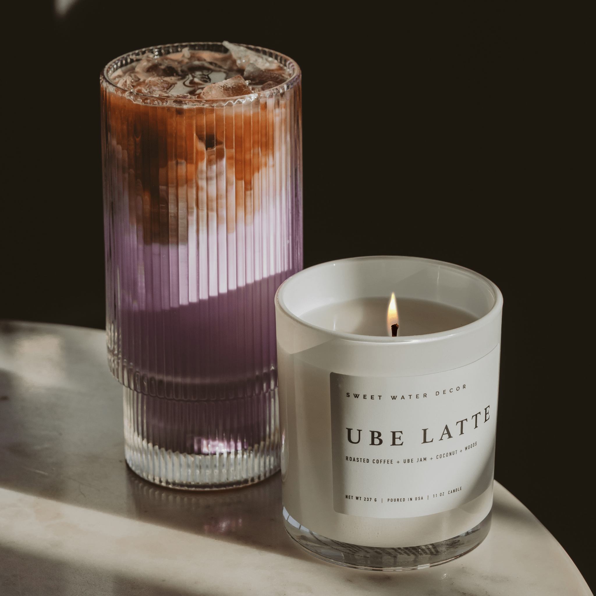 Ube Latte Soy Candle (11oz White Jar)
