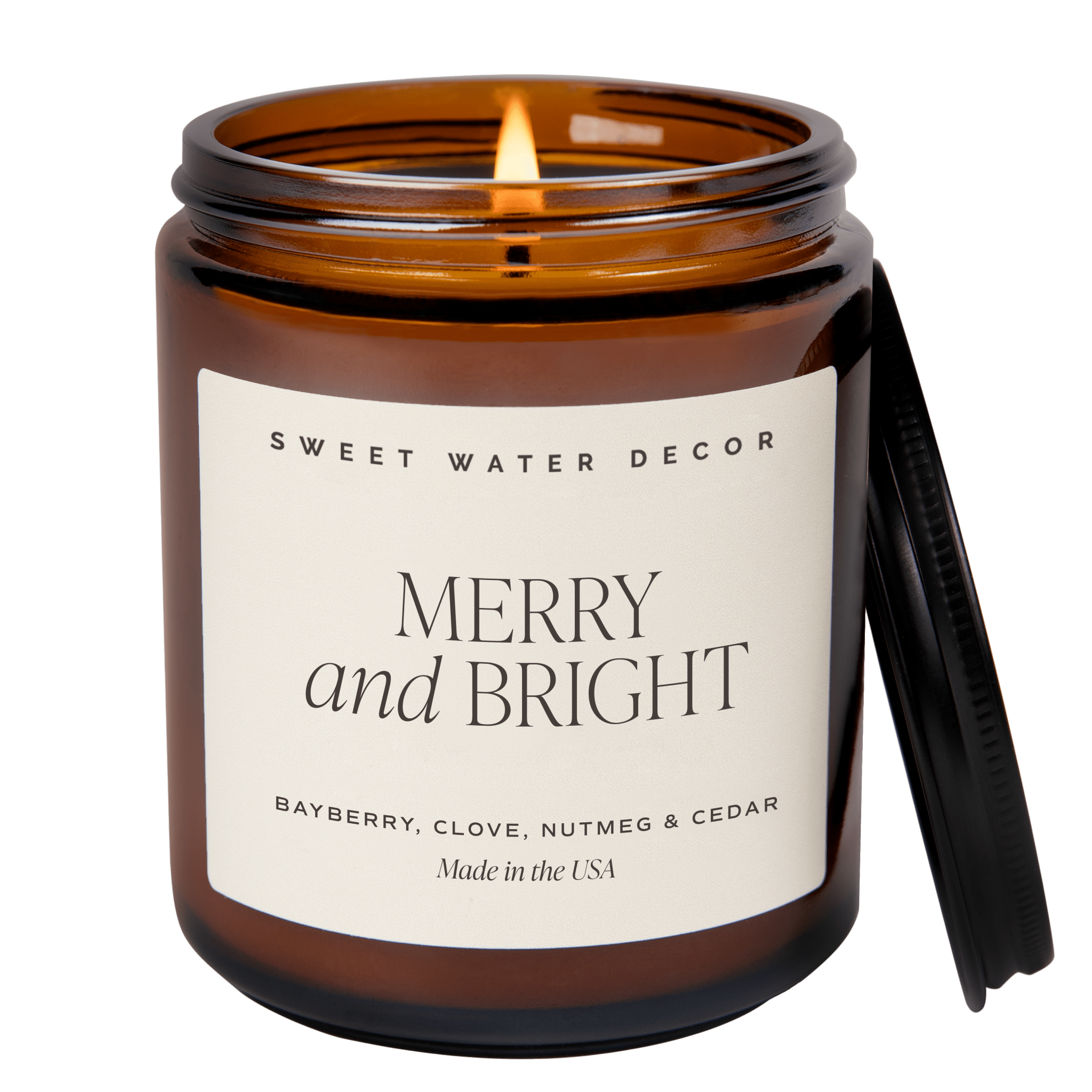 Merry and Bright Soy Candle (9oz Amber Jar)