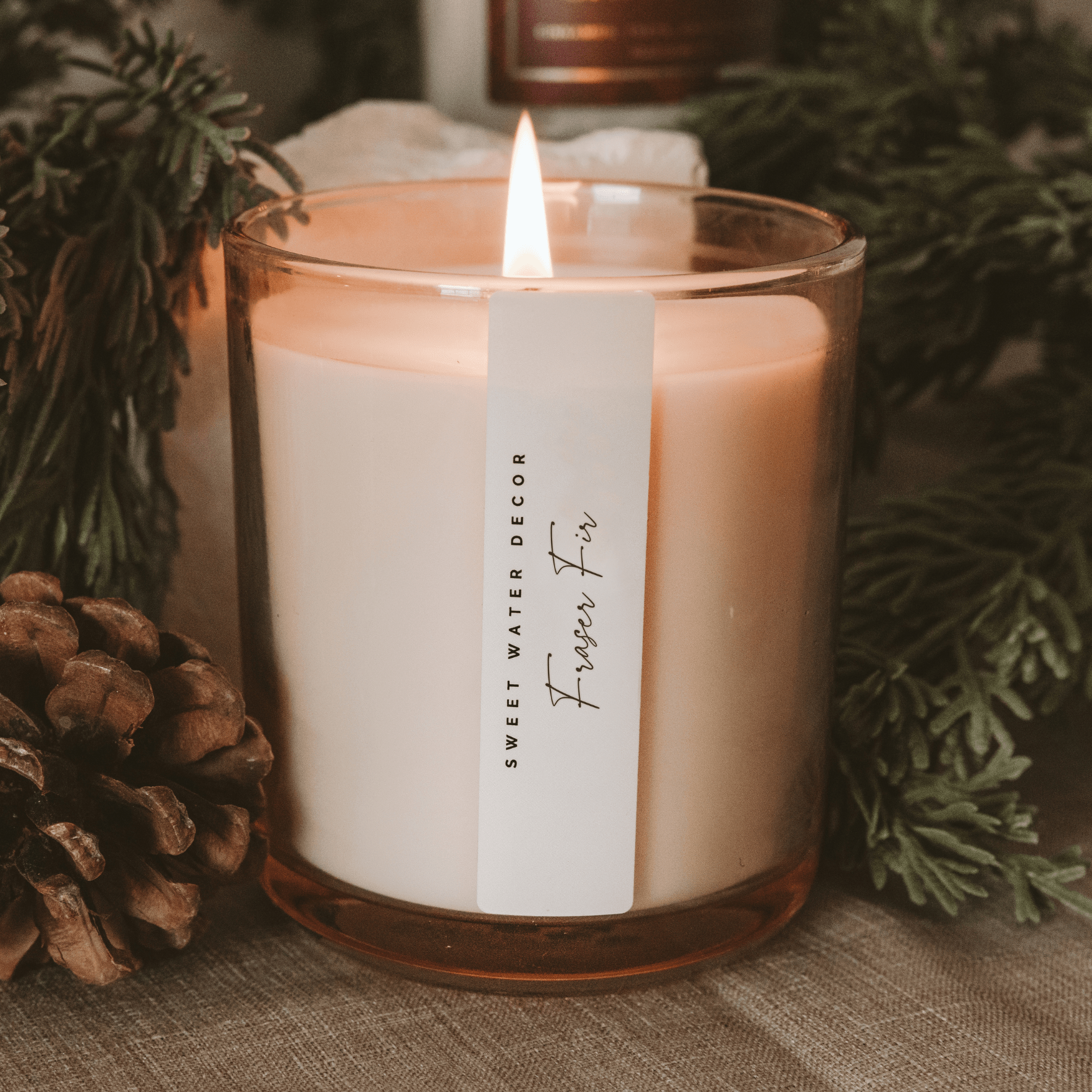 Fraser Fir Soy Candle (Tinted Glass Jar 12 oz)