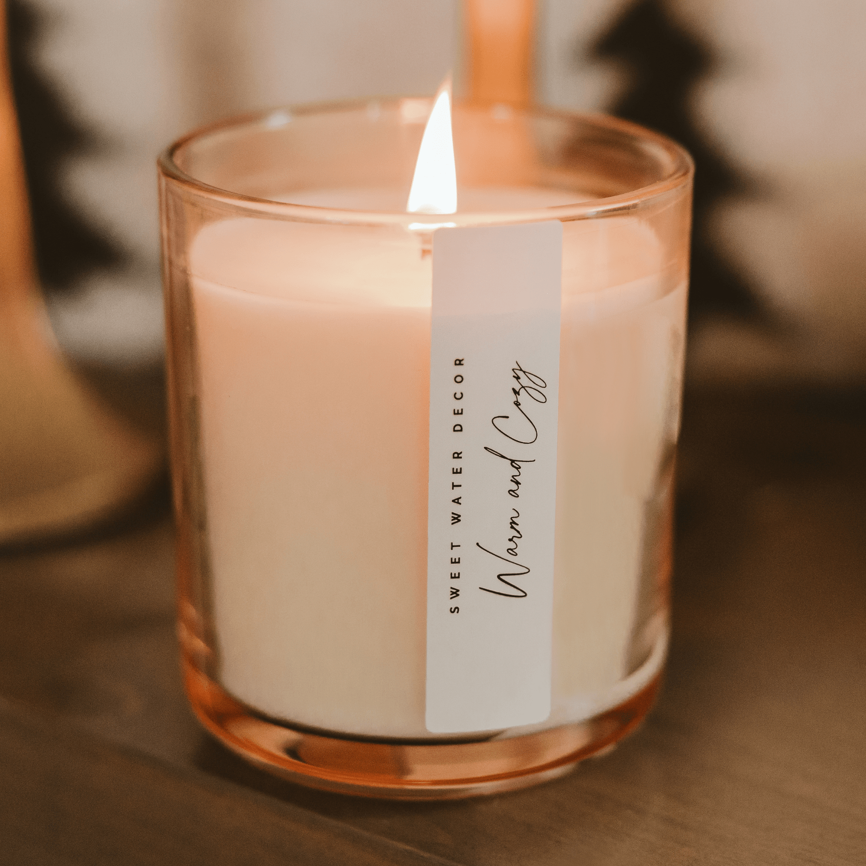 Warm and Cozy Soy Candle (Tinted Glass Jar 12 oz)