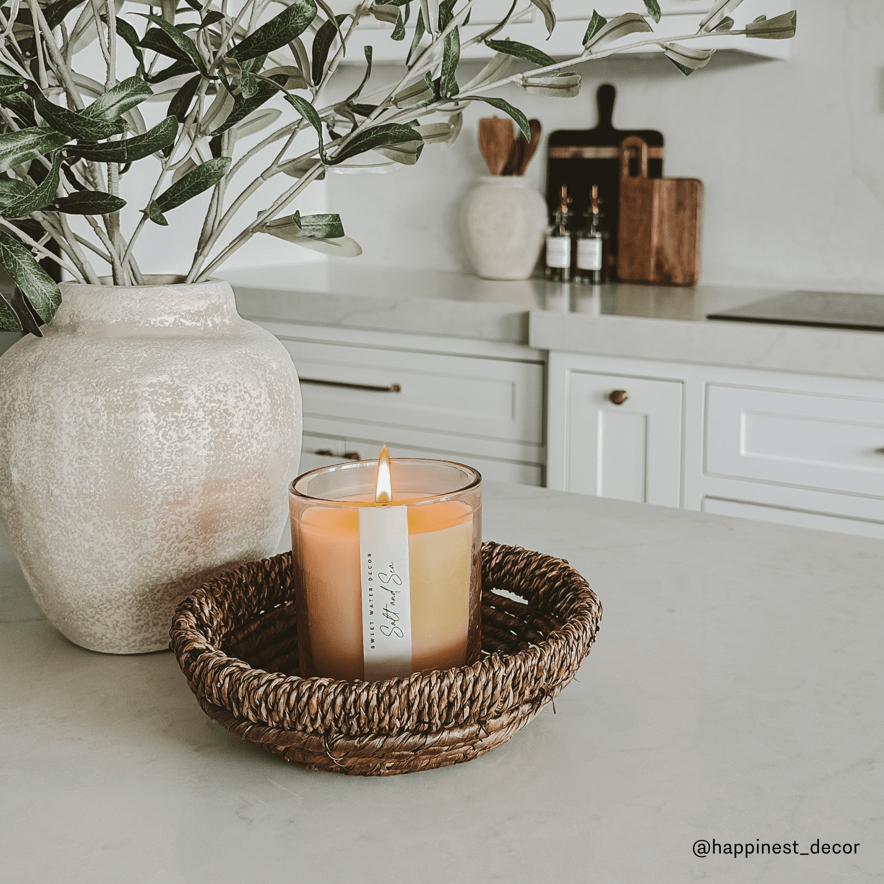 Salt and Sea Soy Candle (12oz Tinted Glass Jar)