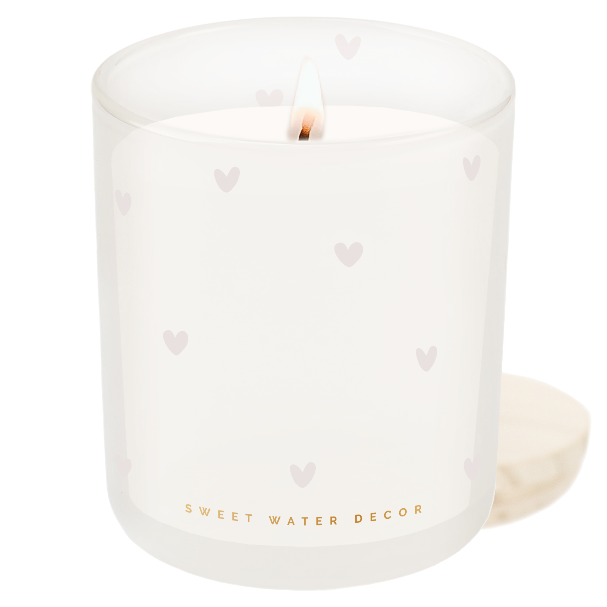 All Over Hearts Soy Candle (12 oz Tinted Glass Jar)