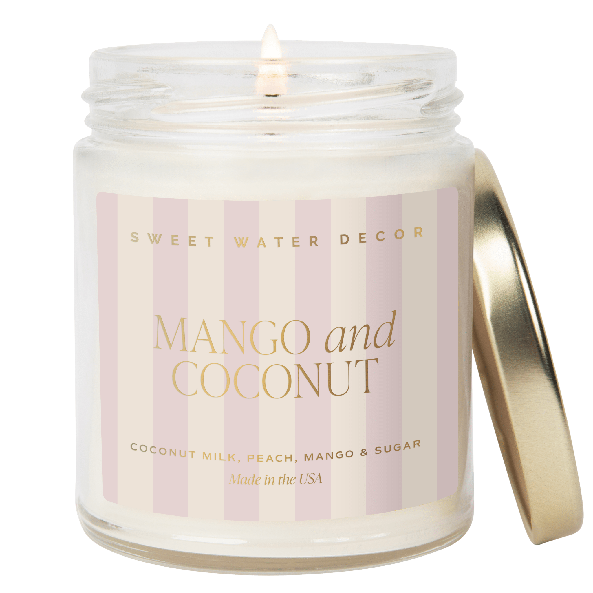 Mango and Coconut Soy Patterned Candle (9 oz Clear Jar)