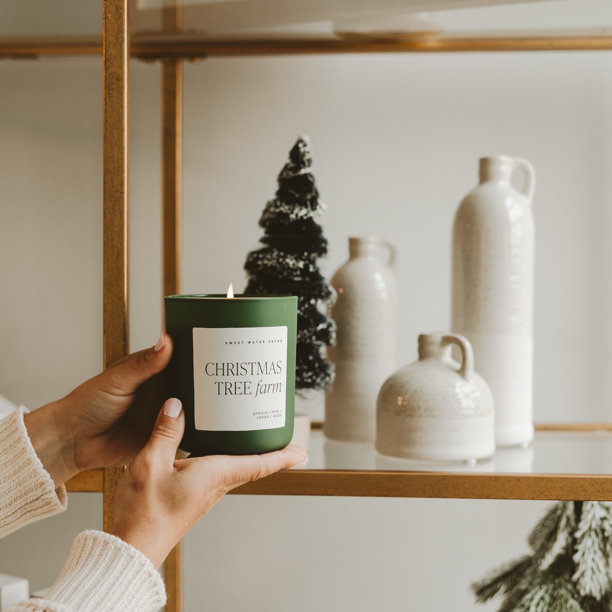 Christmas Tree Farm Soy Candle (15oz Green Matte Jar)