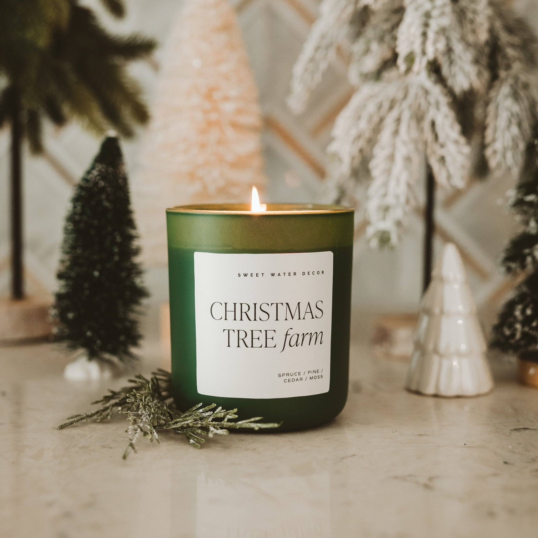 Christmas Tree Farm Soy Candle (15oz Green Matte Jar)