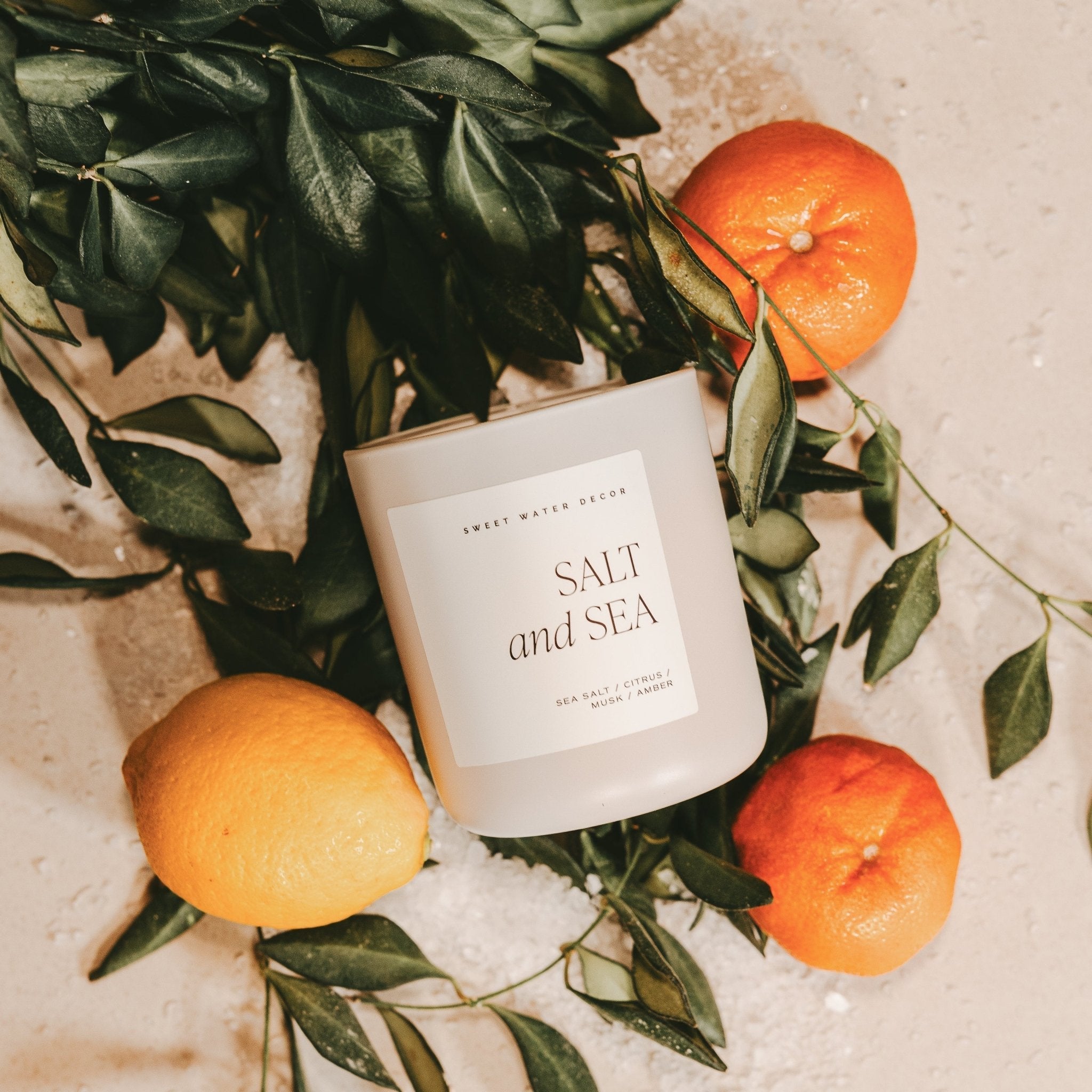 Salt and Sea Soy Candle (15oz Tan Matte Jar)
