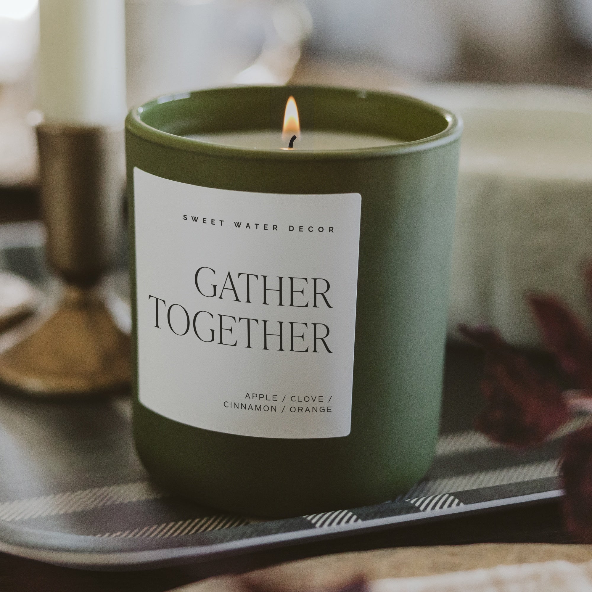 Gather Together Soy Candle (15oz Olive Matte Jar)