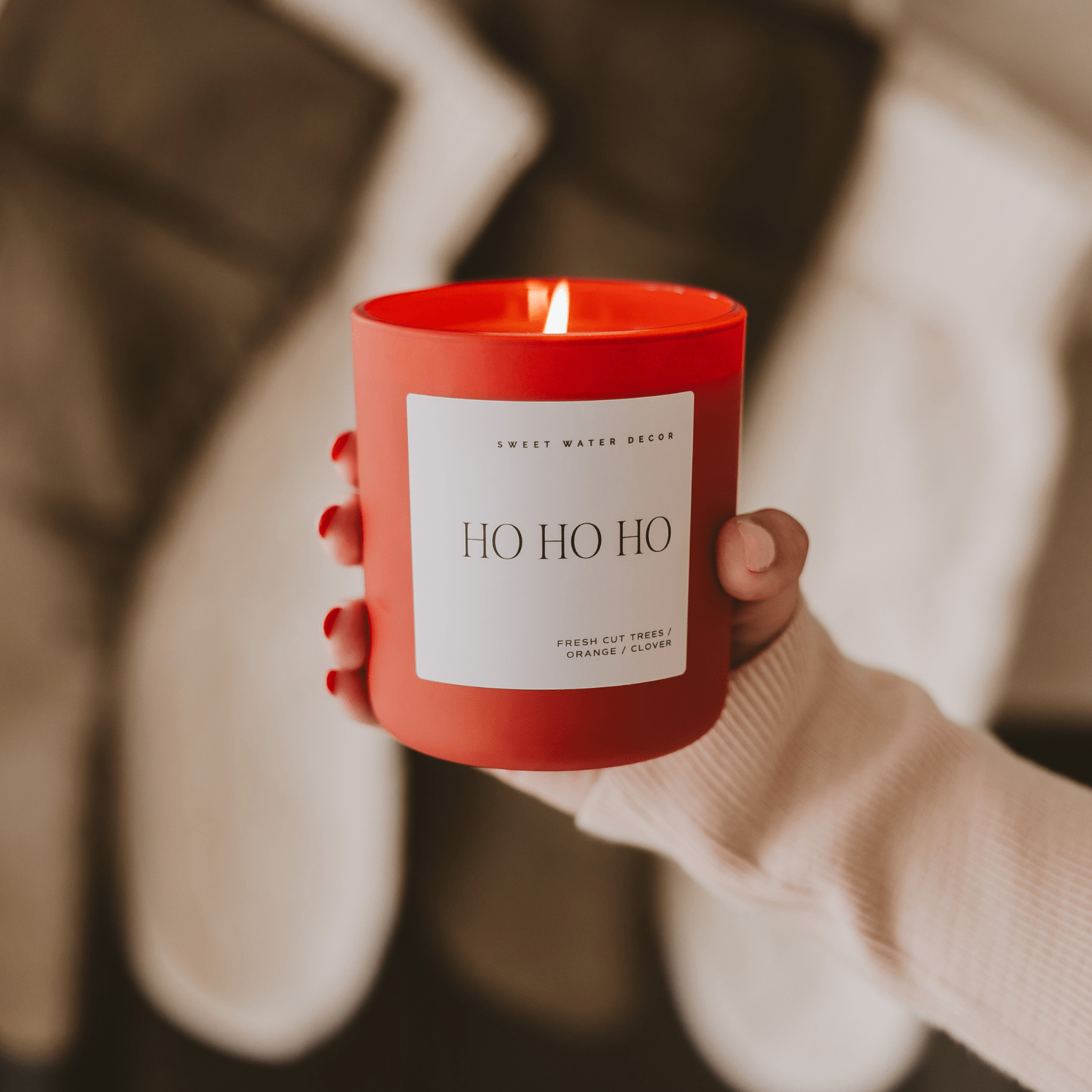 Ho Ho Ho Soy Candle (15oz Green Matte Jar – Christmas)