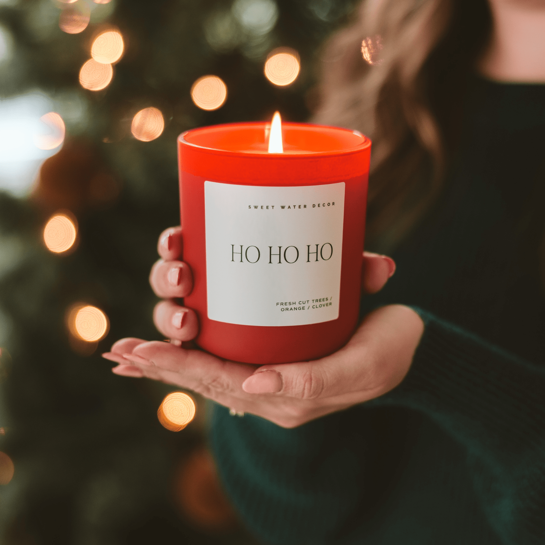 Ho Ho Ho Soy Candle (15oz Green Matte Jar – Christmas)