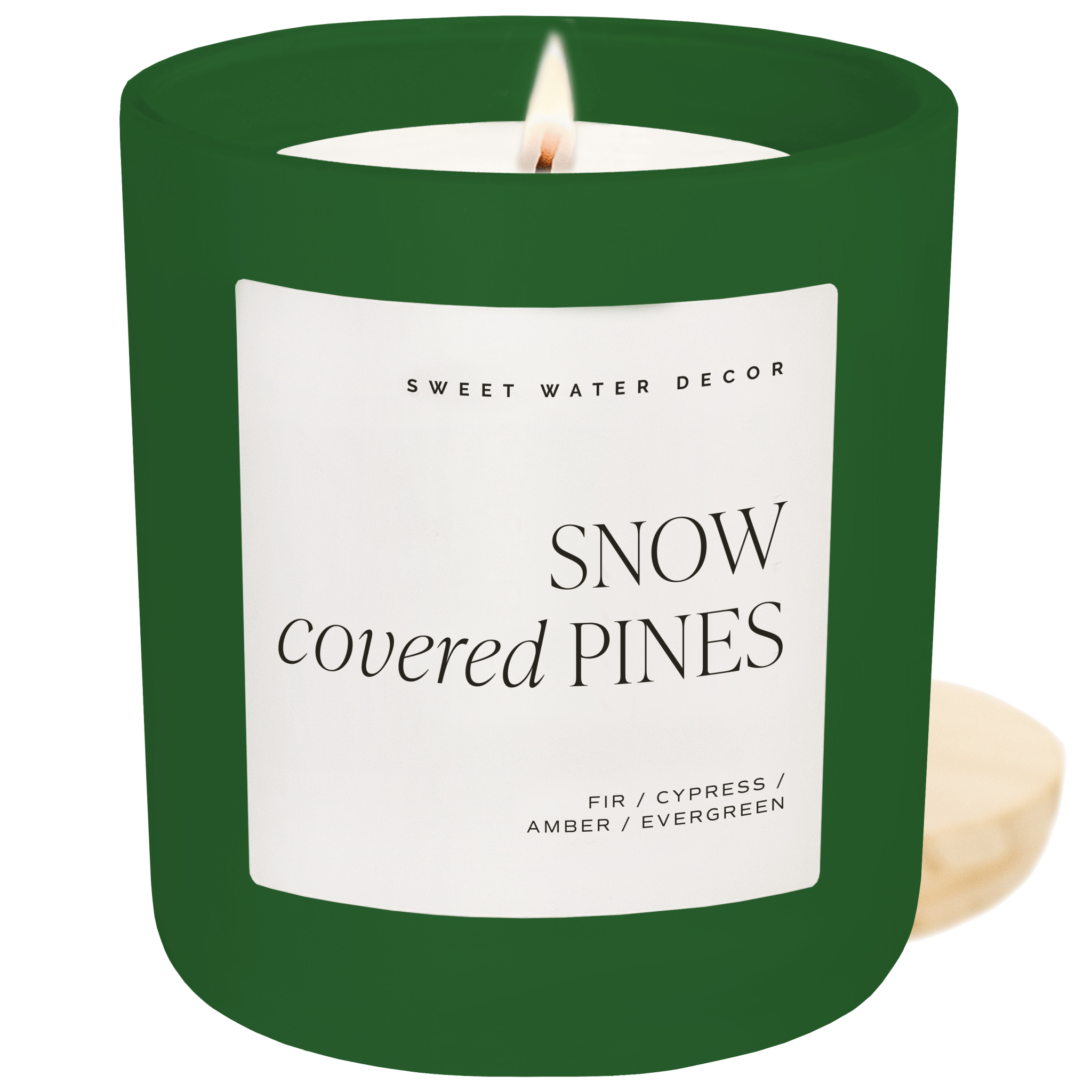 Snow Covered Pines Soy Candle (15oz Green Matte Jar – Fraser Fir)